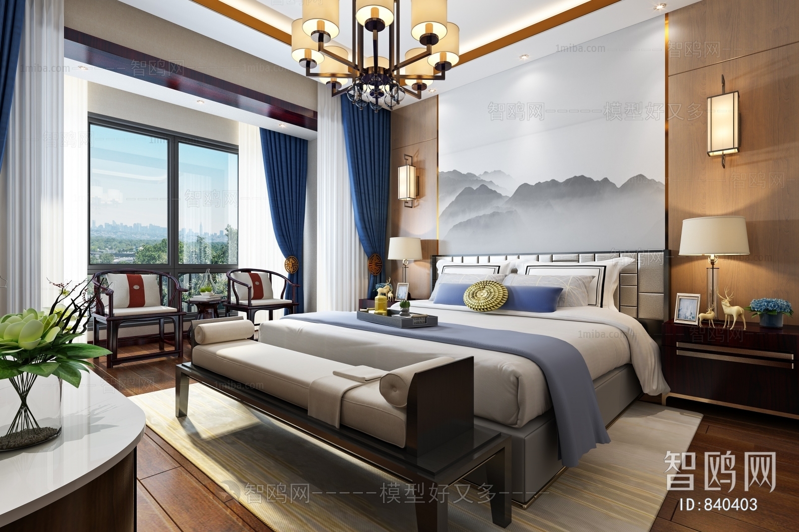 New Chinese Style Bedroom