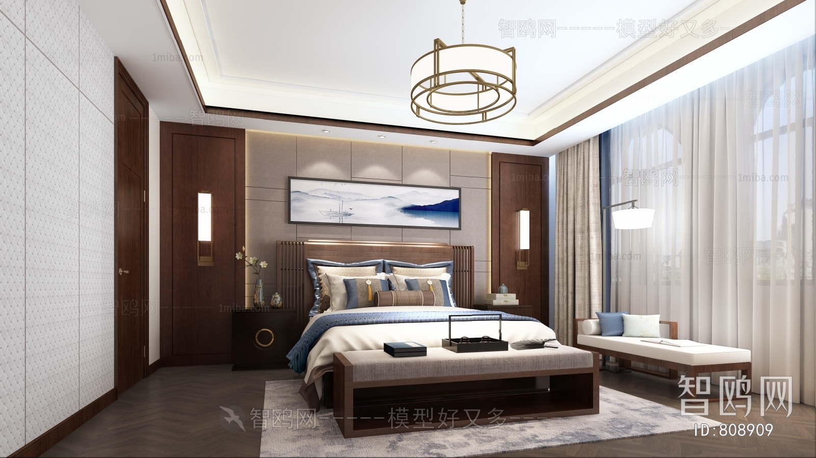 New Chinese Style Bedroom