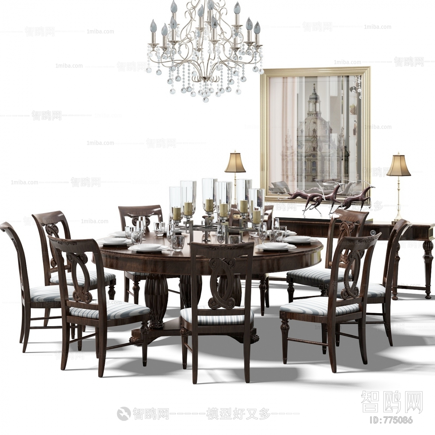 Simple European Style Dining Table And Chairs