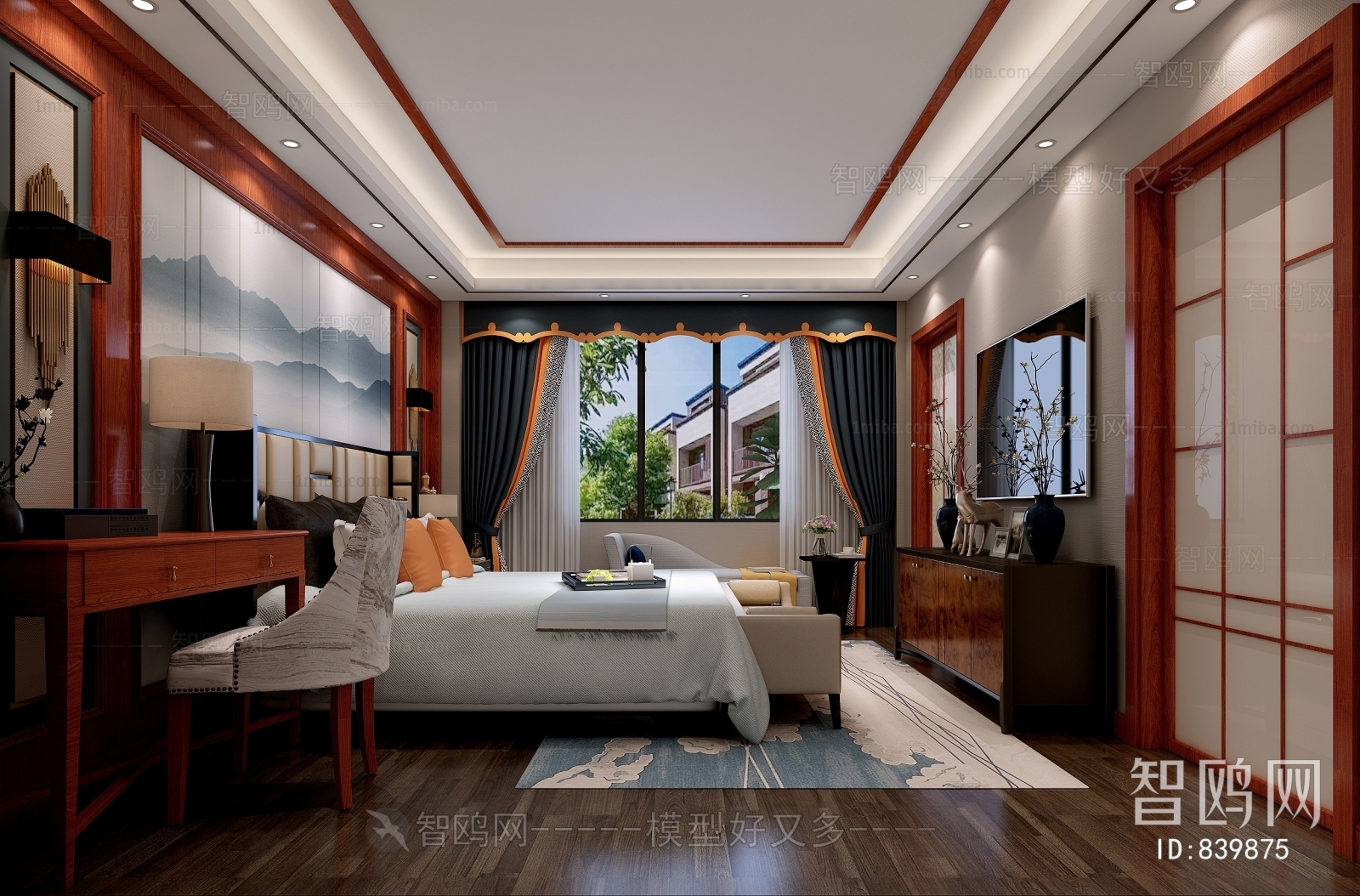 New Chinese Style Bedroom