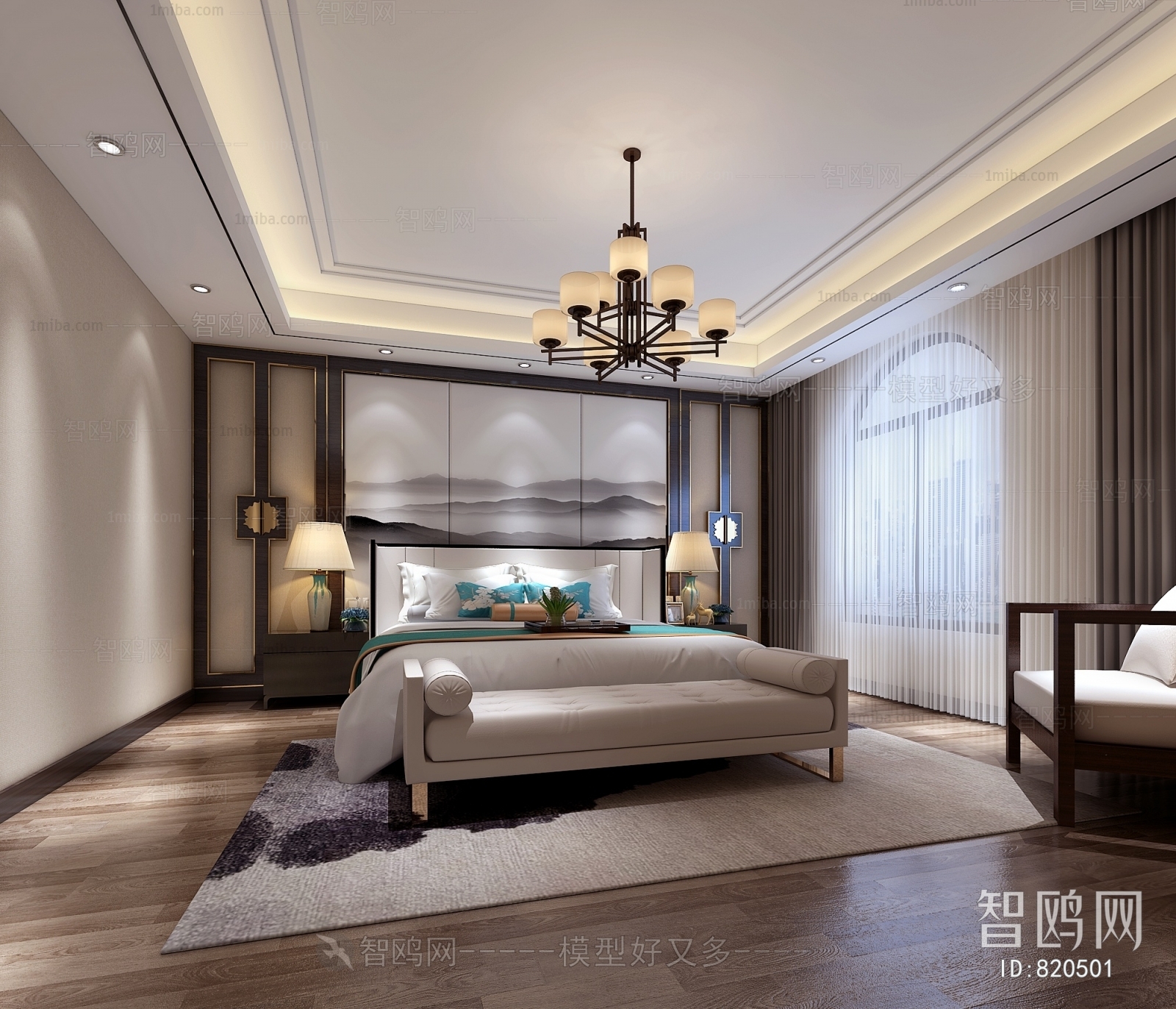 New Chinese Style Bedroom