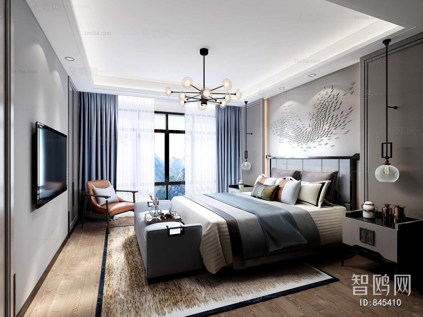 New Chinese Style Bedroom