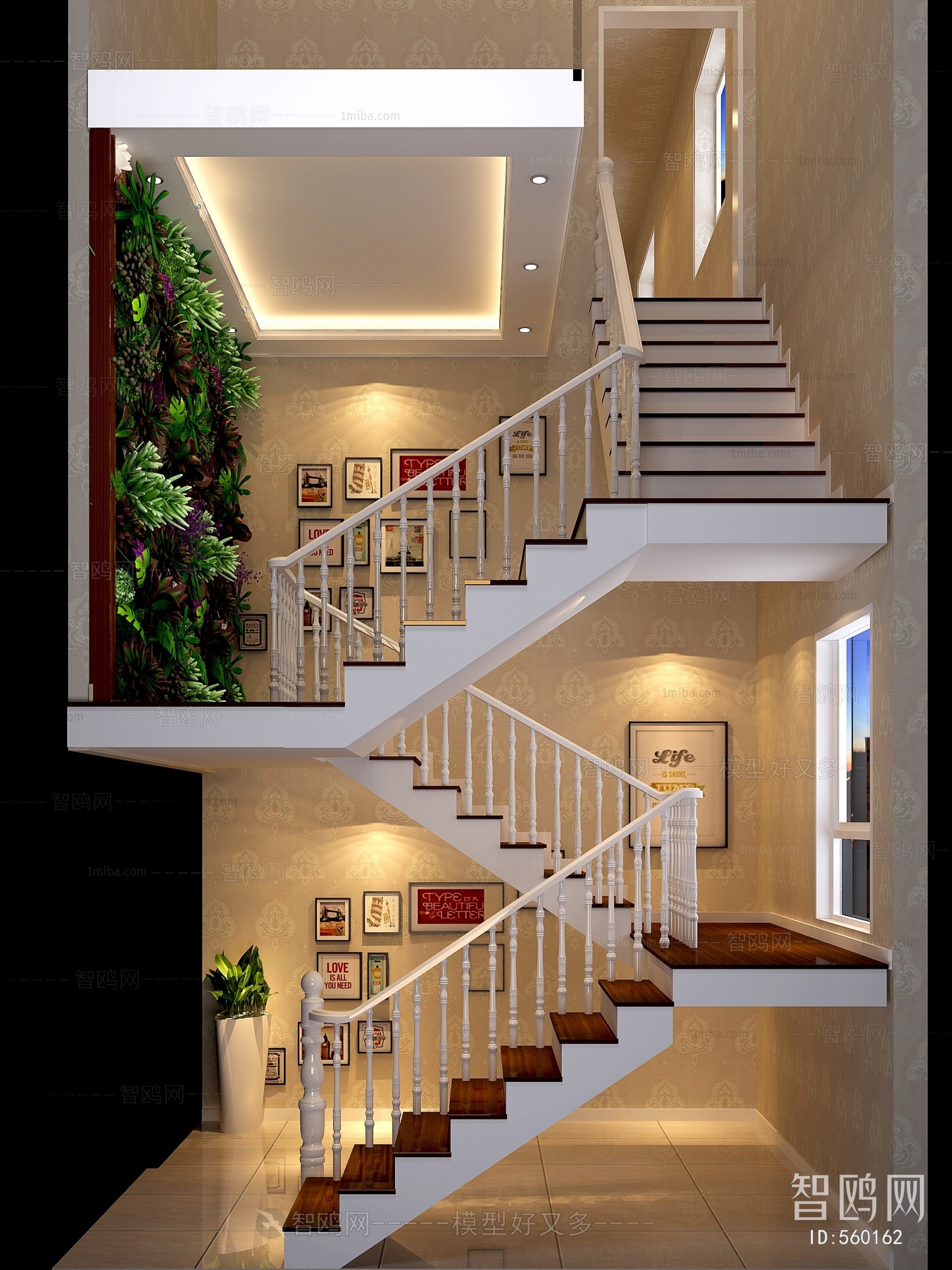 Simple European Style Stairwell