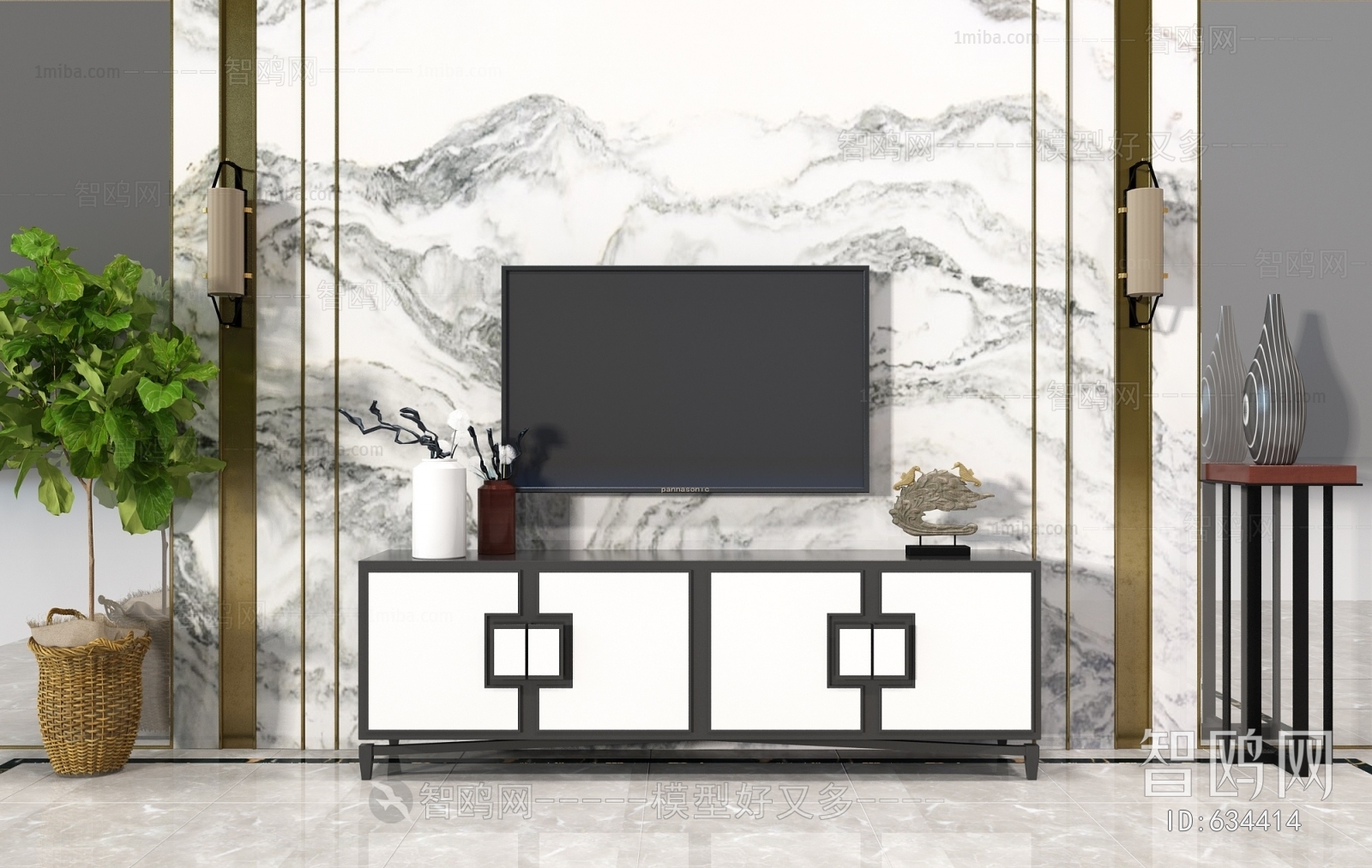 New Chinese Style TV Cabinet