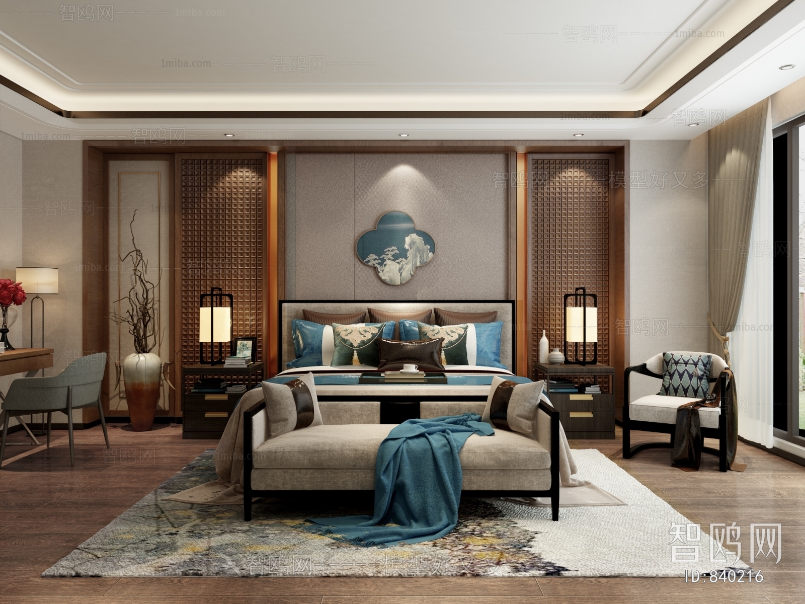 New Chinese Style Bedroom