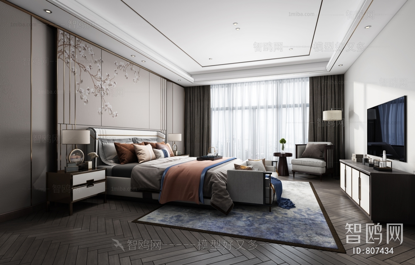 New Chinese Style Bedroom