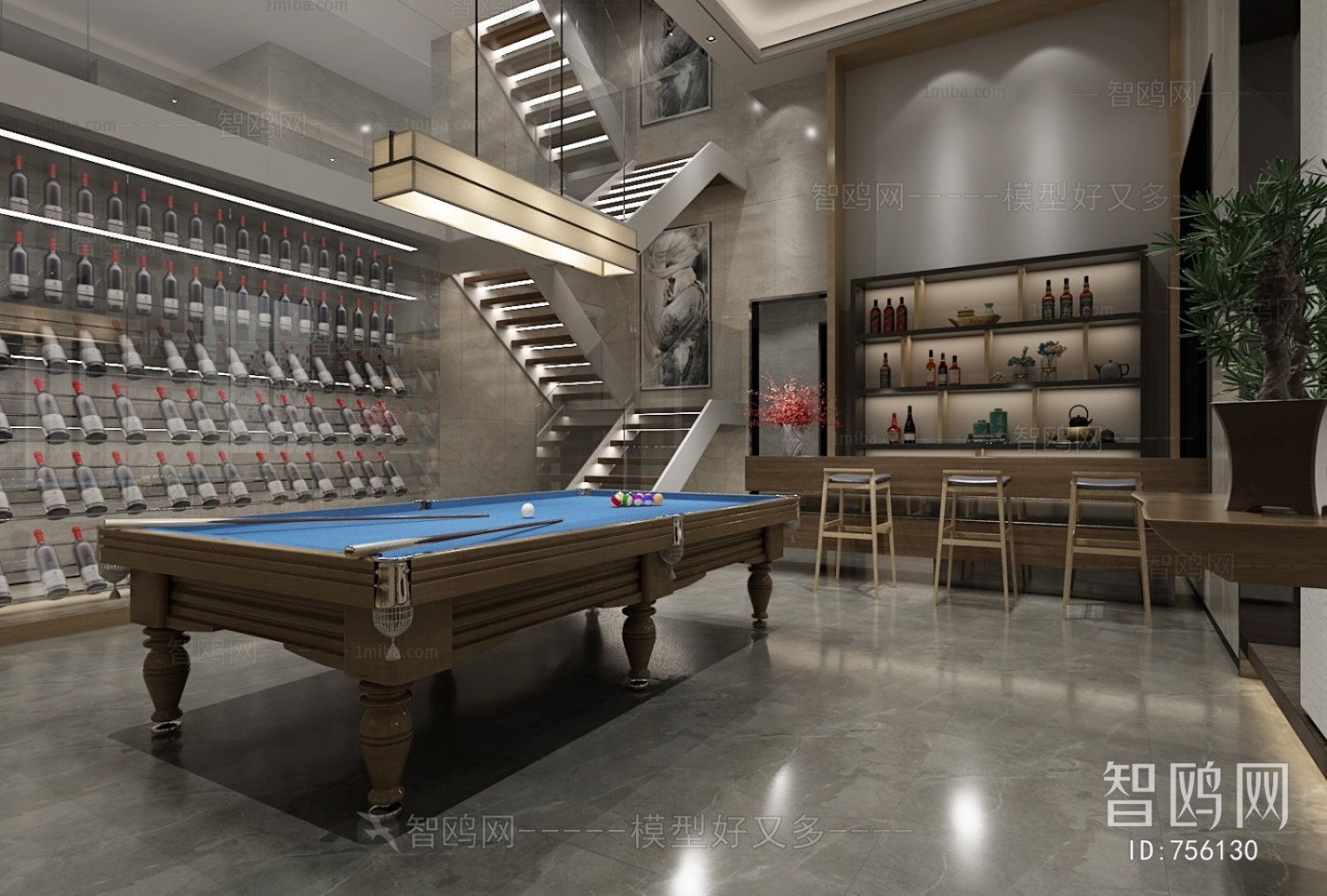 Modern Billiards Room