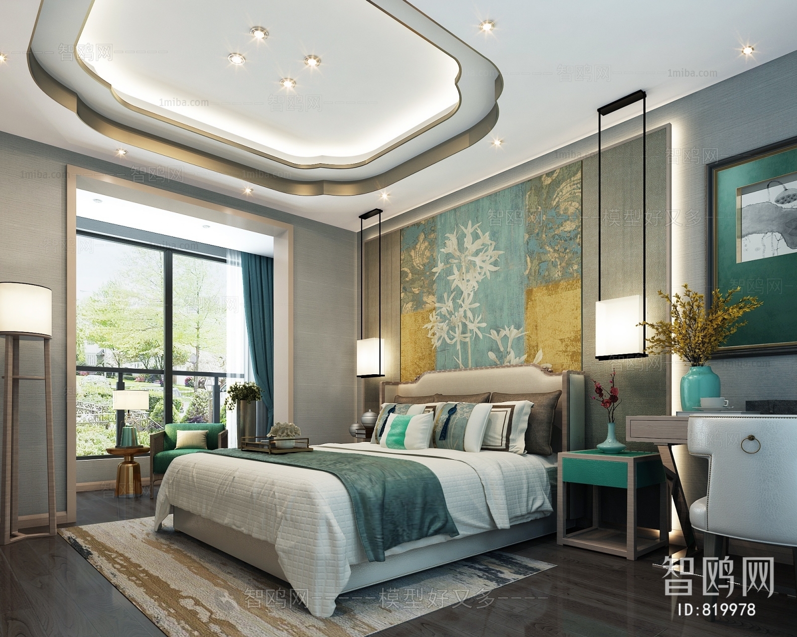 New Chinese Style Bedroom