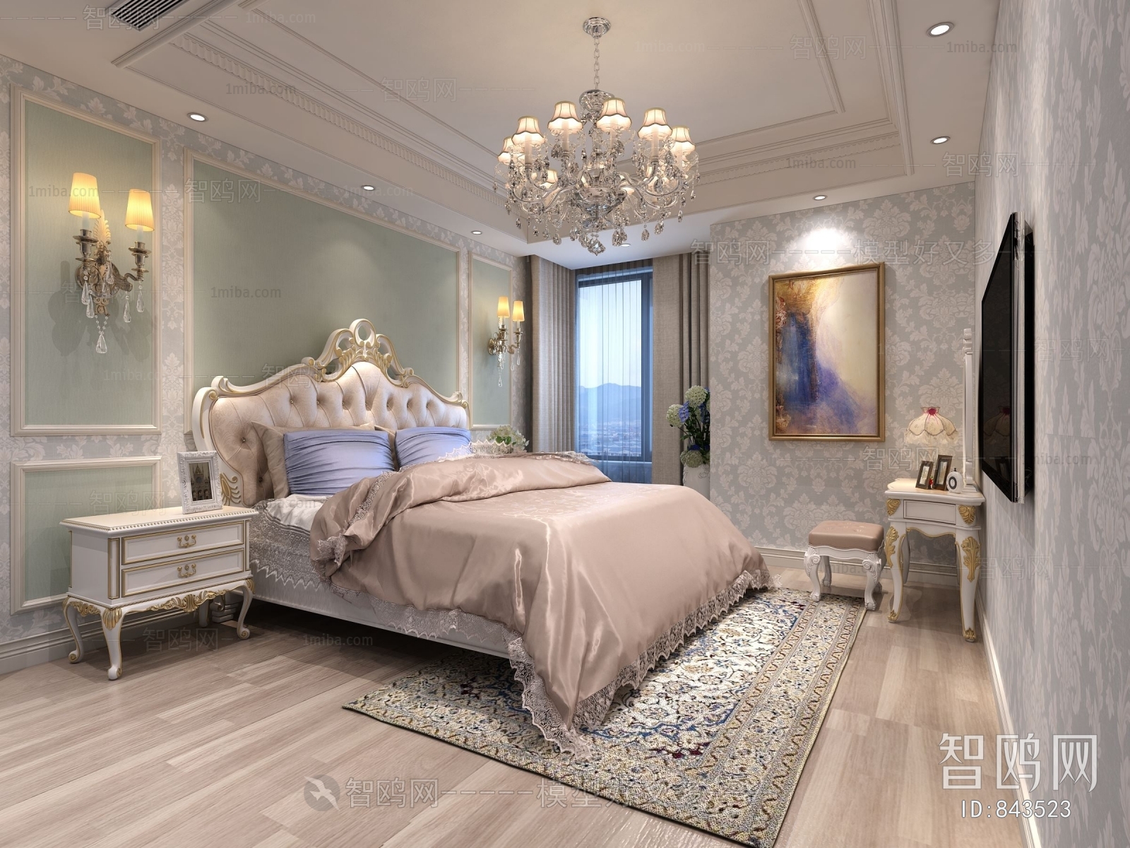 Simple European Style Bedroom