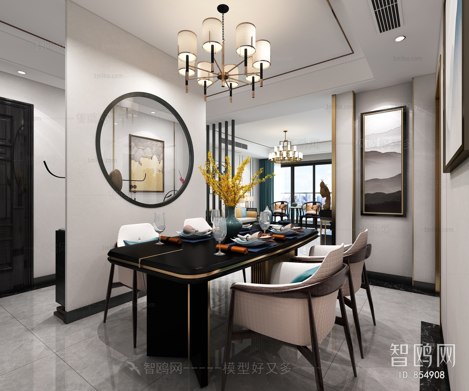 New Chinese Style Dining Room