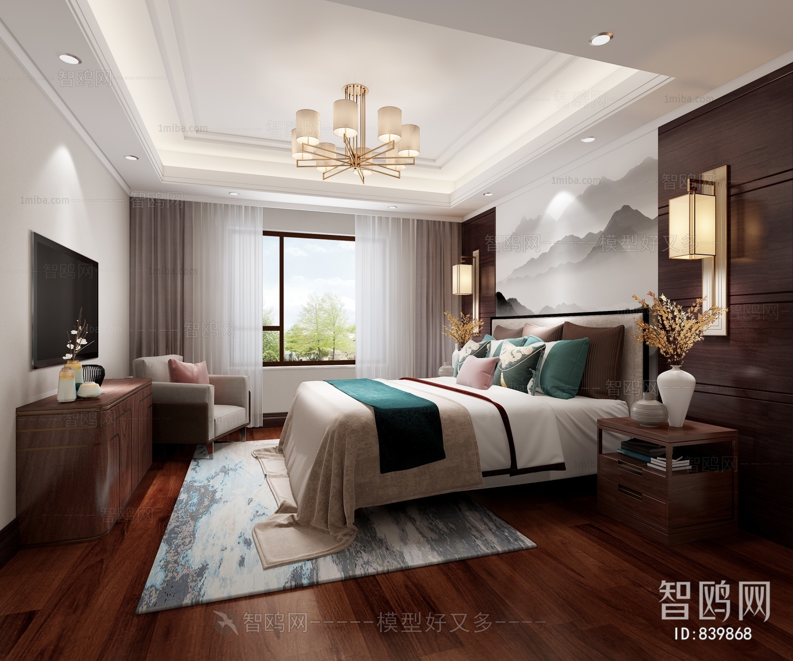 New Chinese Style Bedroom