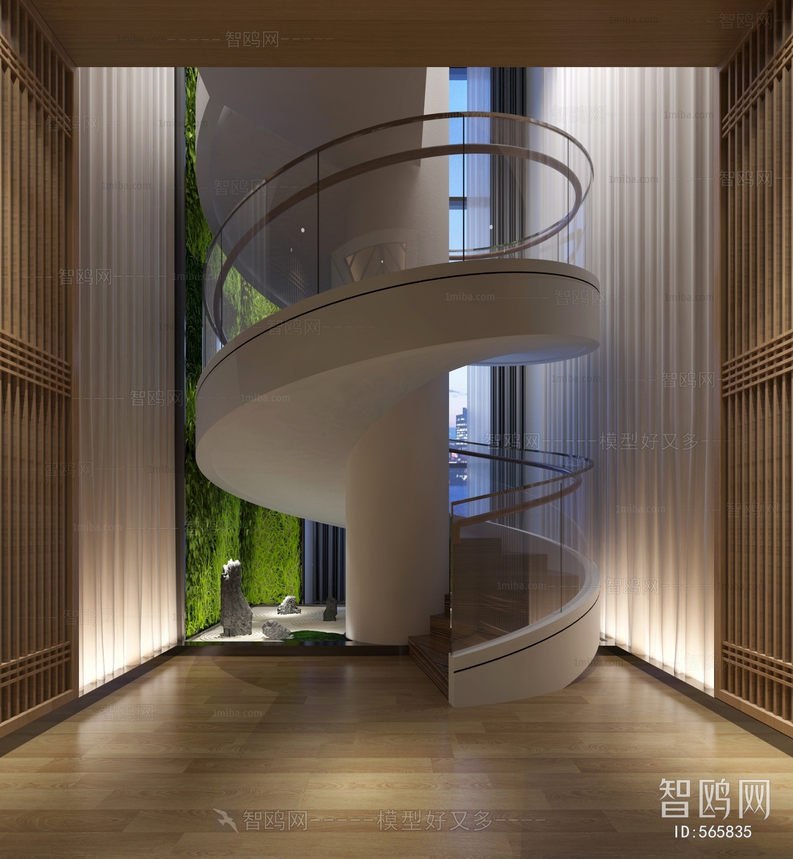 New Chinese Style Rotating Staircase