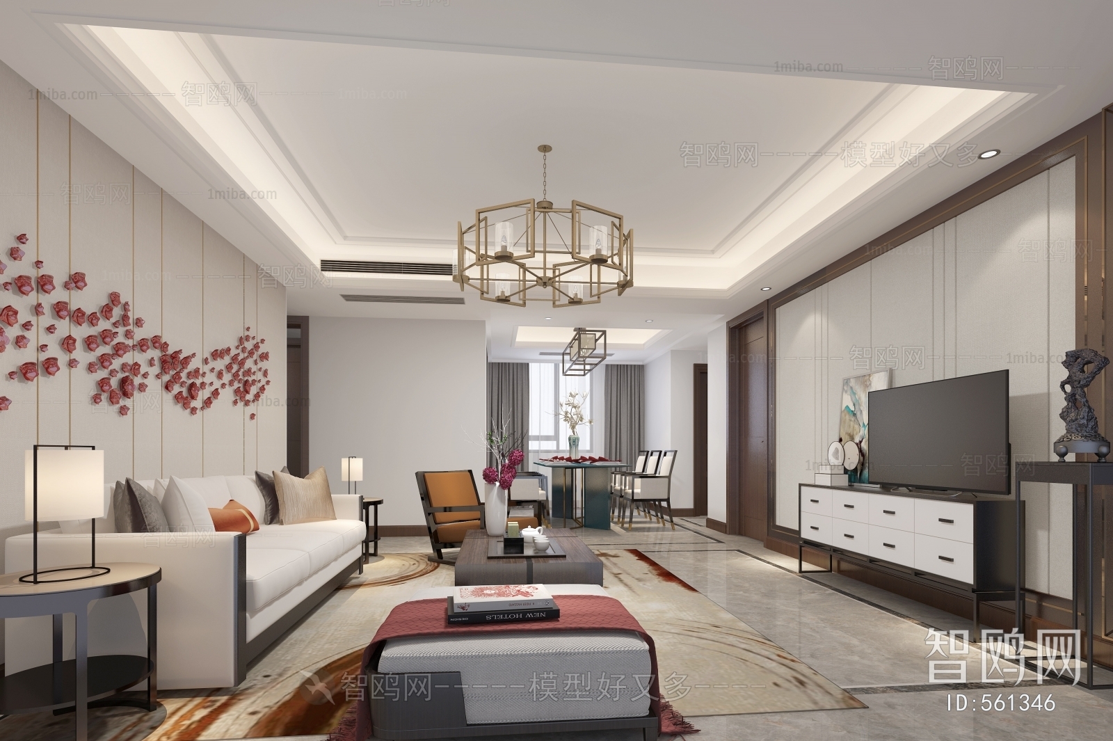 New Chinese Style A Living Room