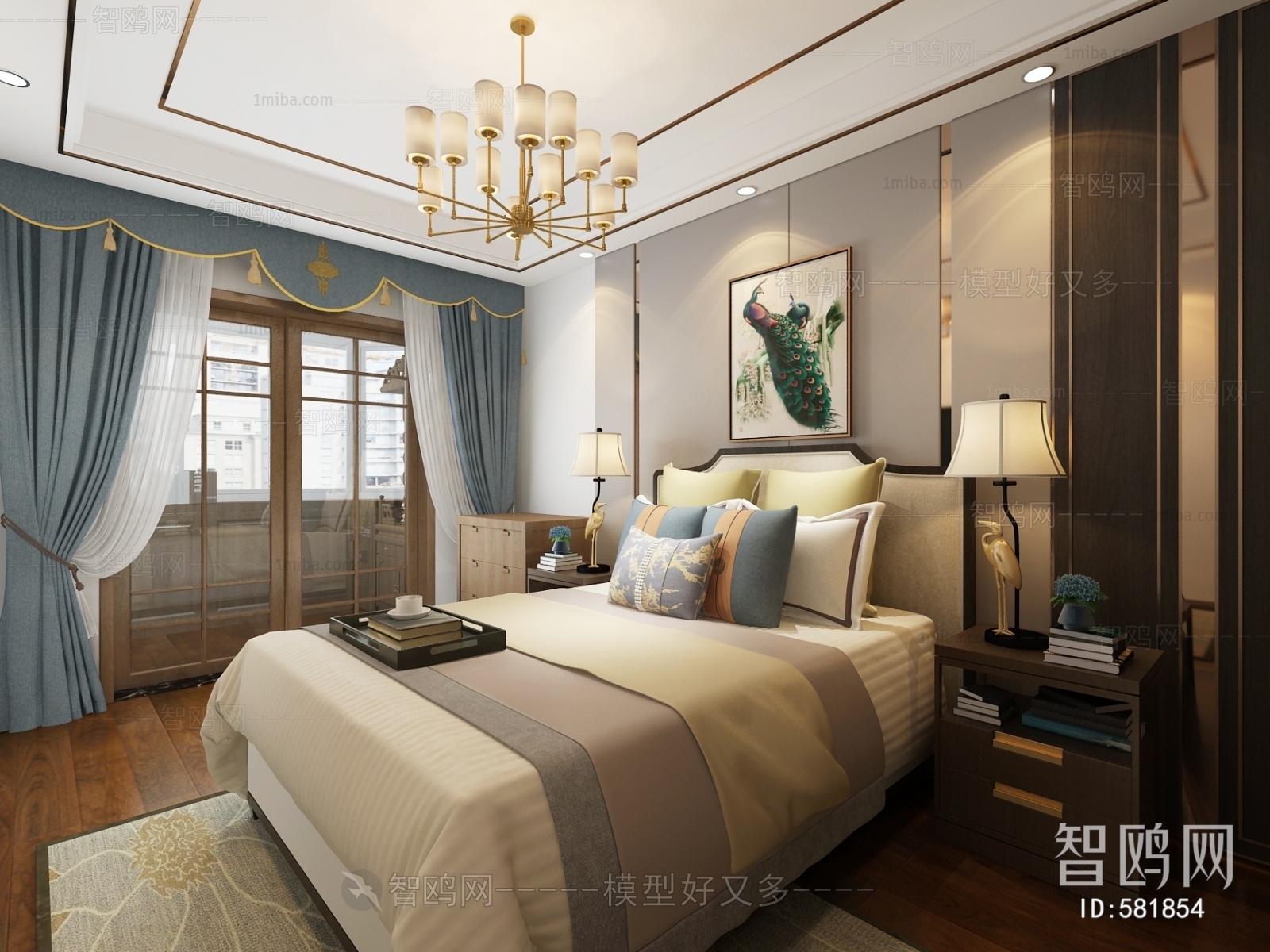 New Chinese Style Bedroom