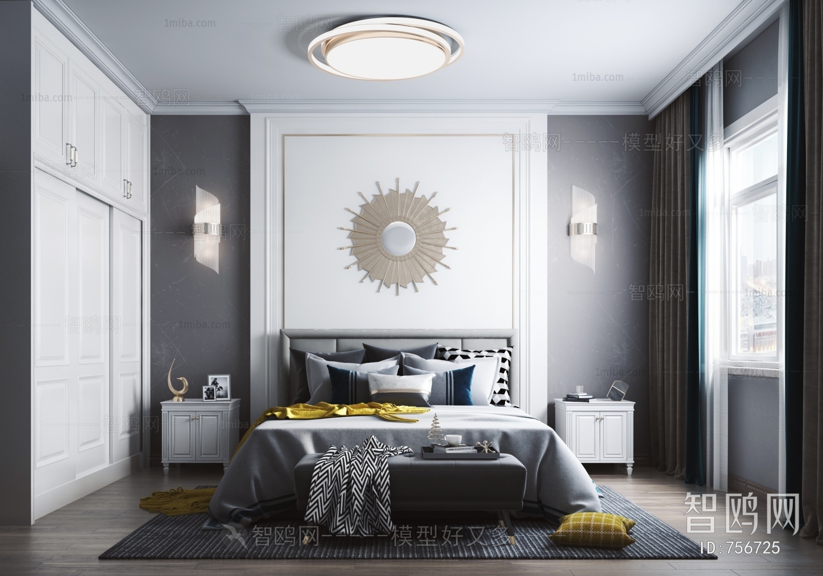 Simple European Style Bedroom