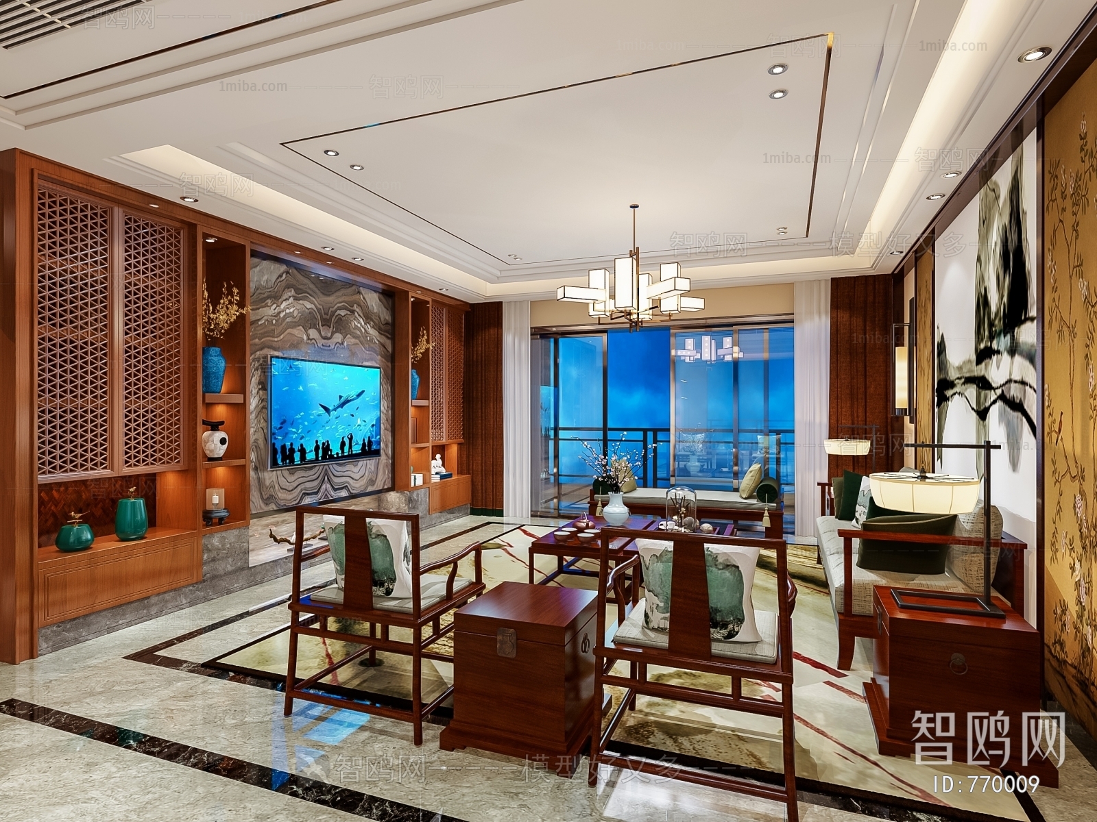 New Chinese Style A Living Room