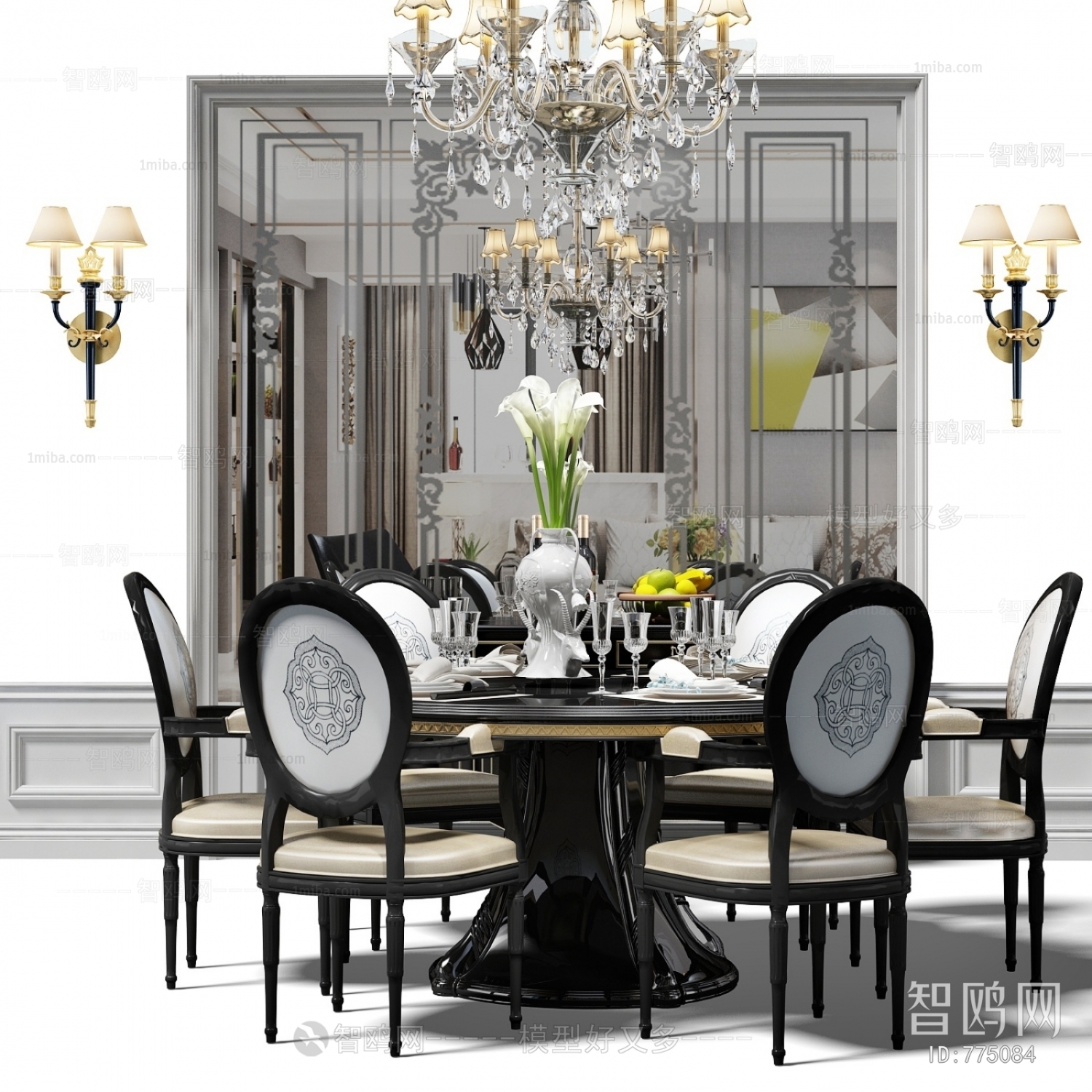 Simple European Style Dining Table And Chairs