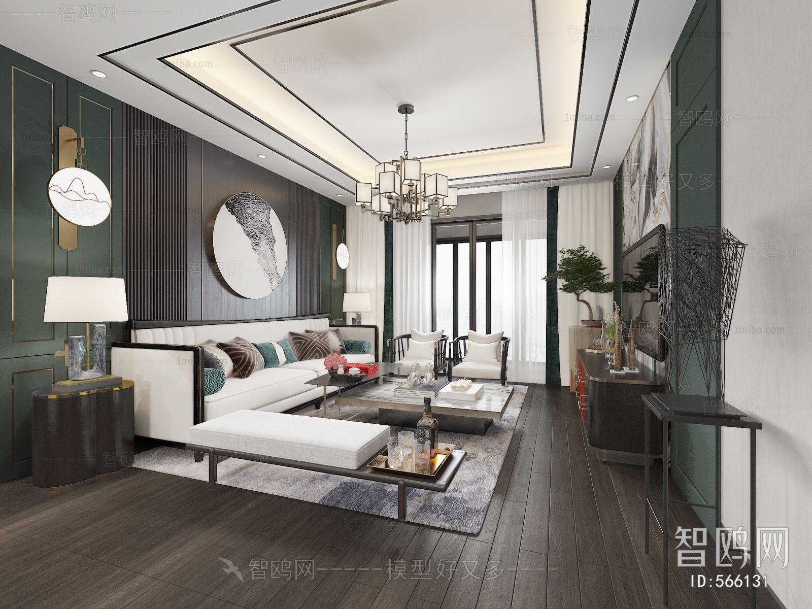 New Chinese Style A Living Room