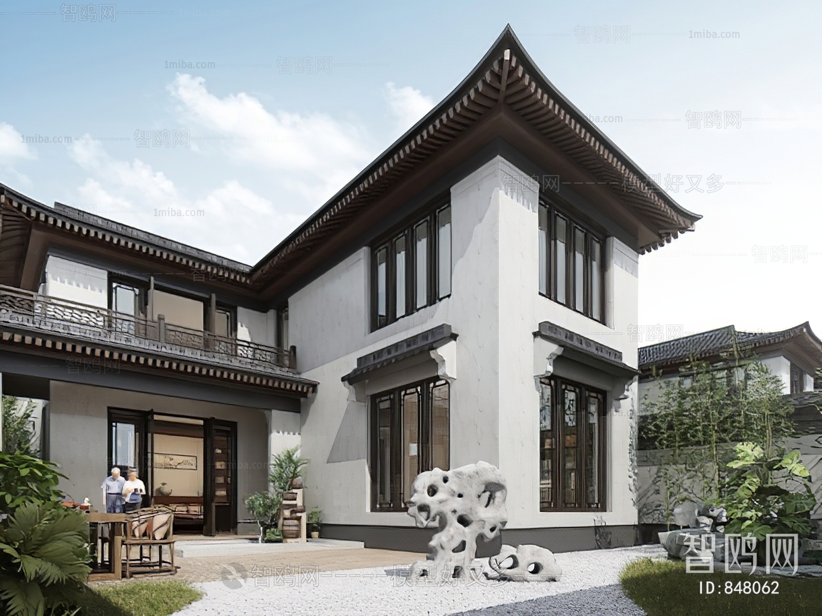 New Chinese Style Villa Appearance