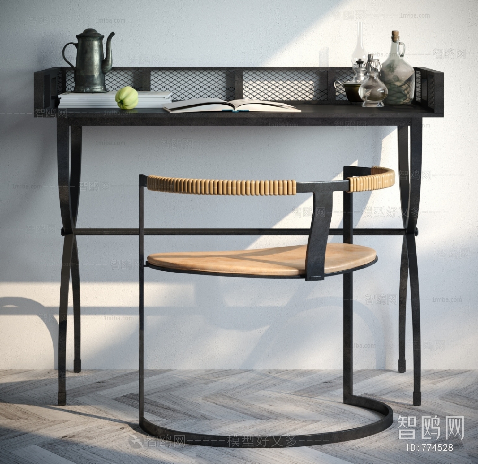 Industrial Style Computer Desk And Chair