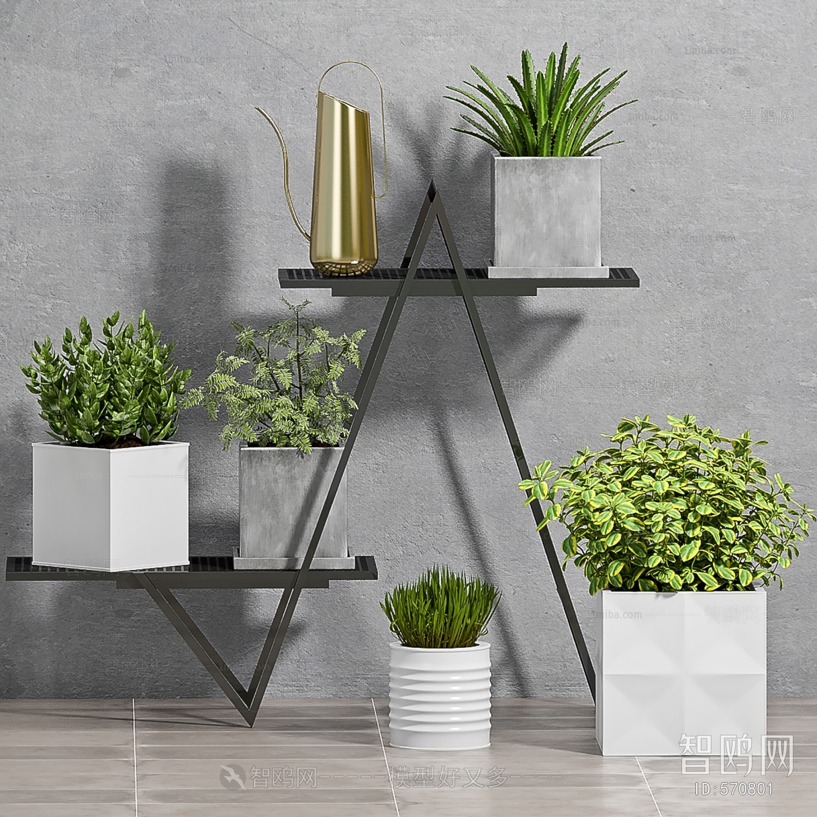 Modern Potted Green Plant