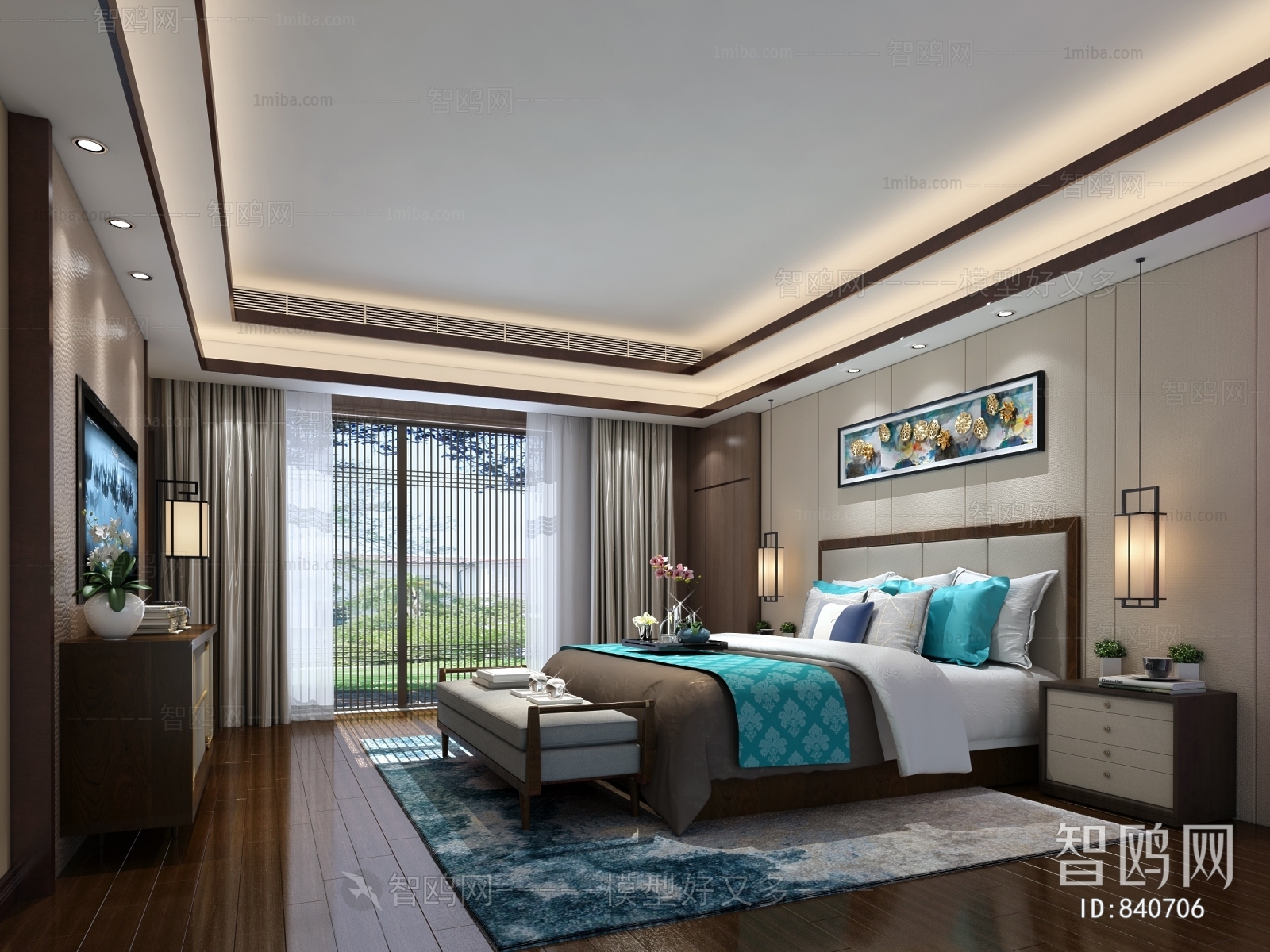 New Chinese Style Bedroom