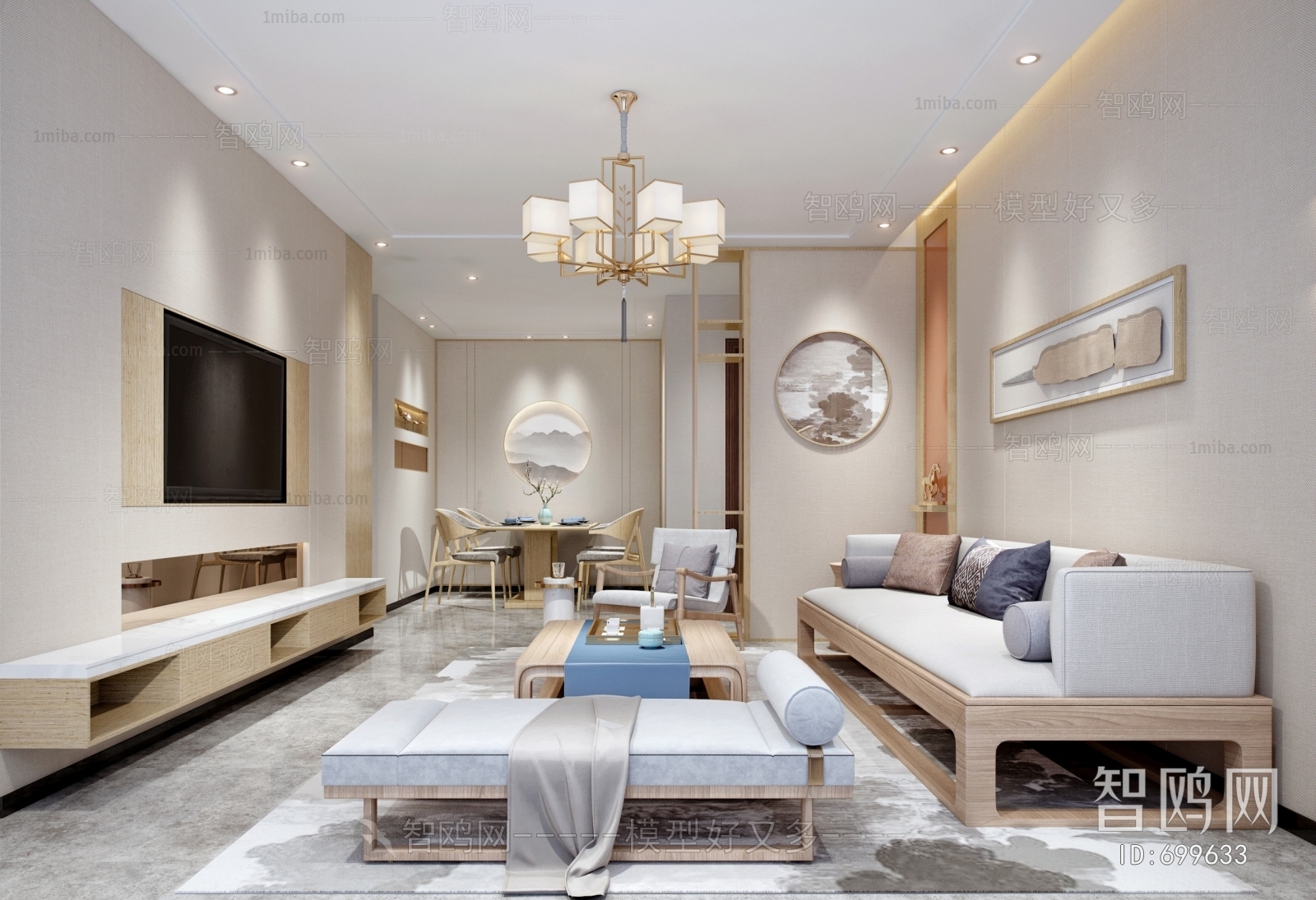 New Chinese Style A Living Room