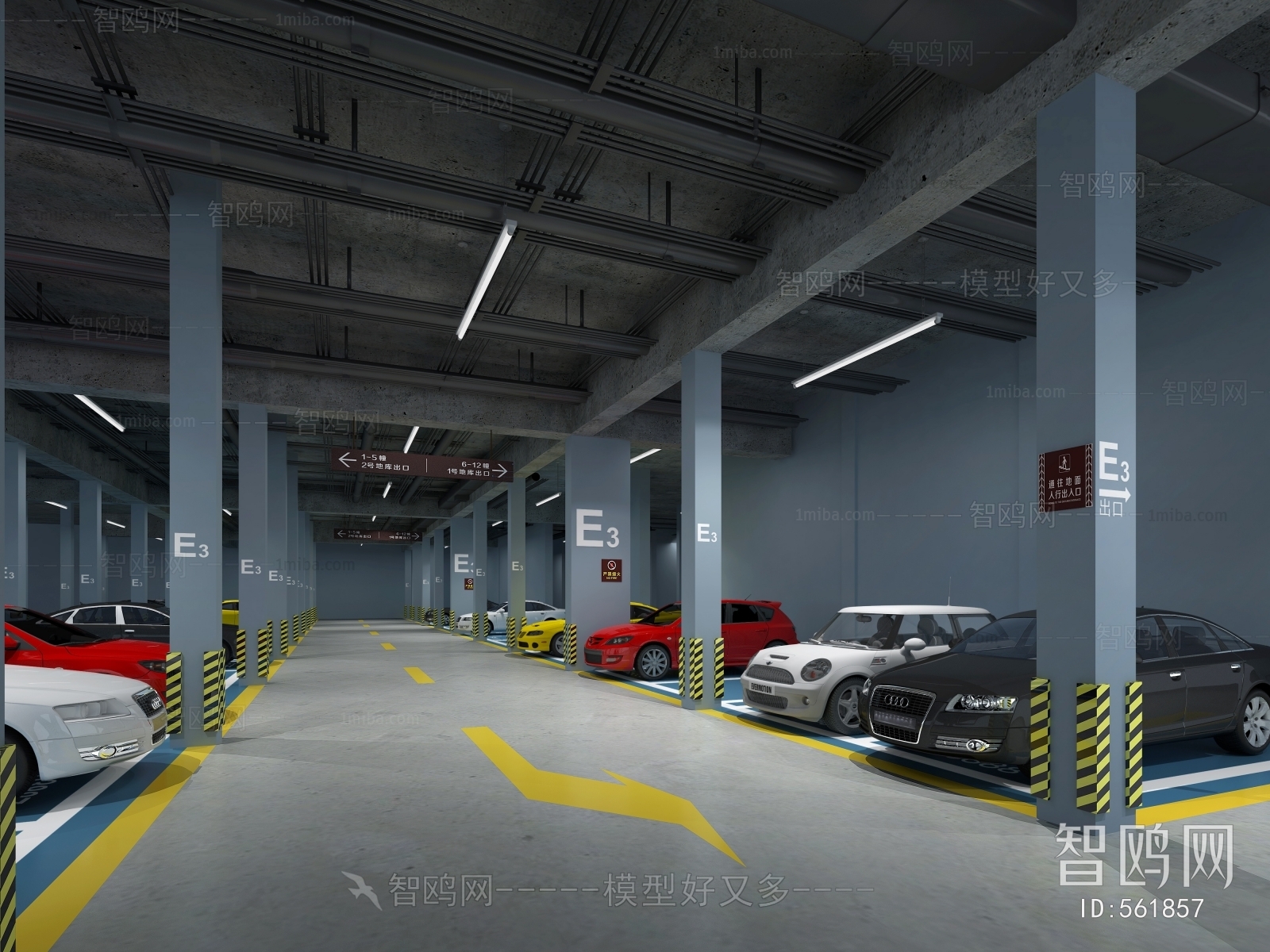 Modern Underground Parking Lot