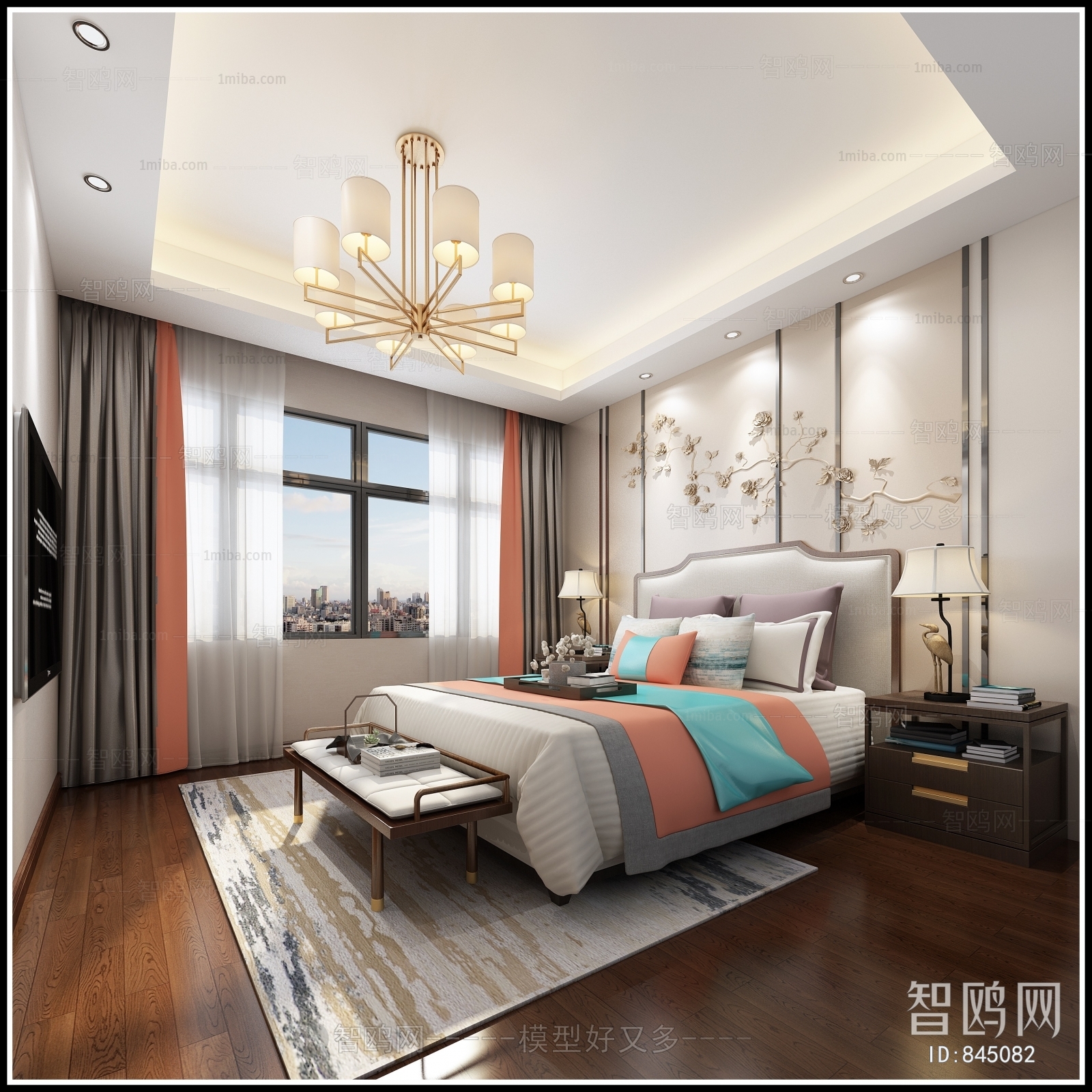 New Chinese Style Bedroom