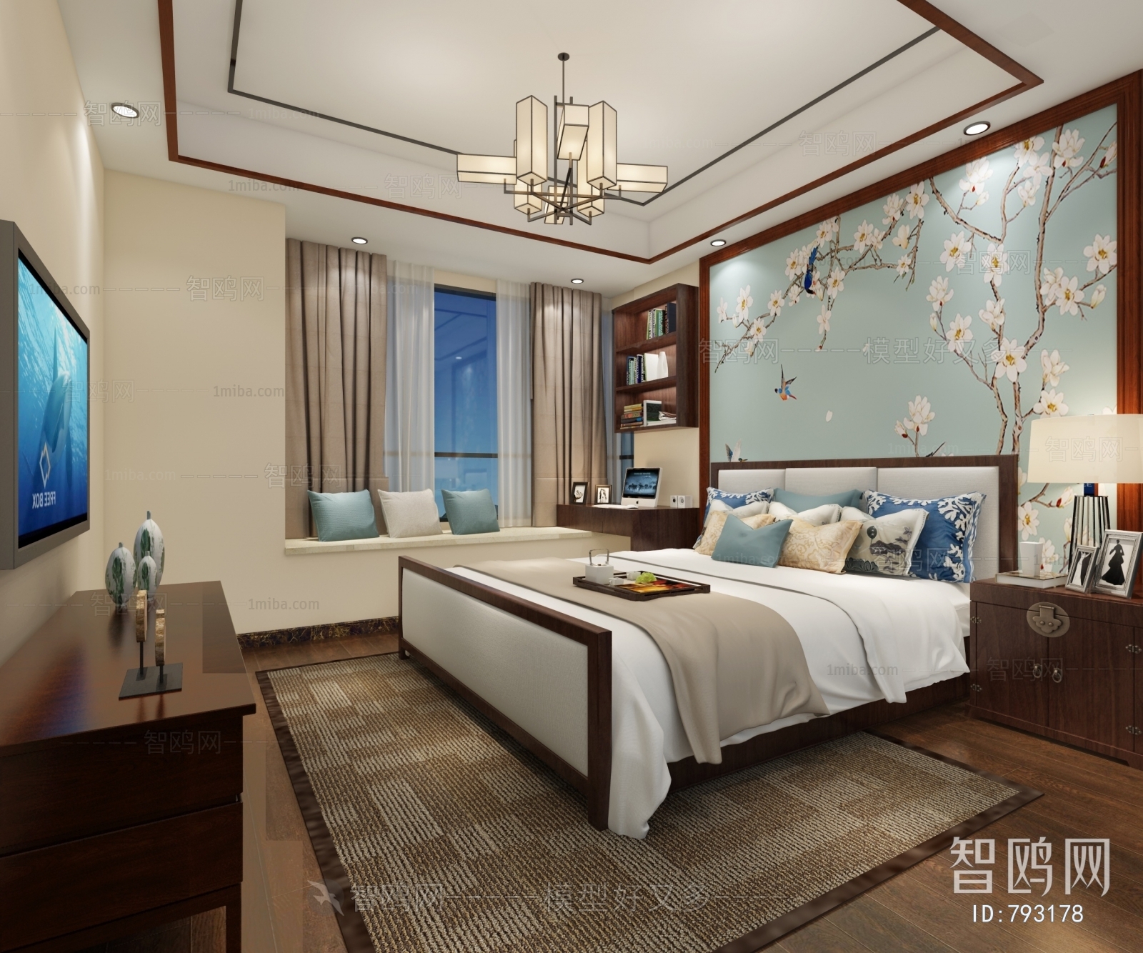 New Chinese Style Bedroom