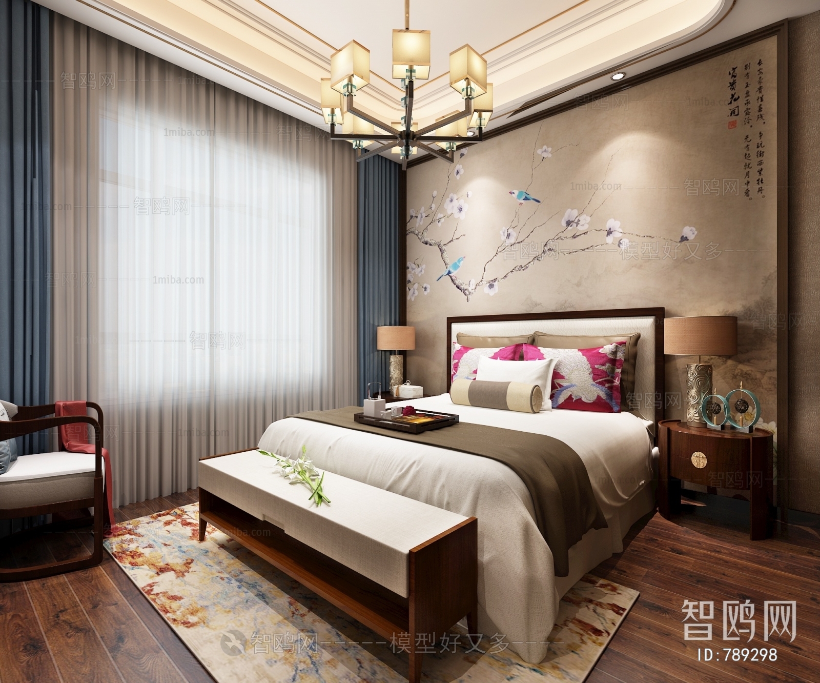 New Chinese Style Bedroom