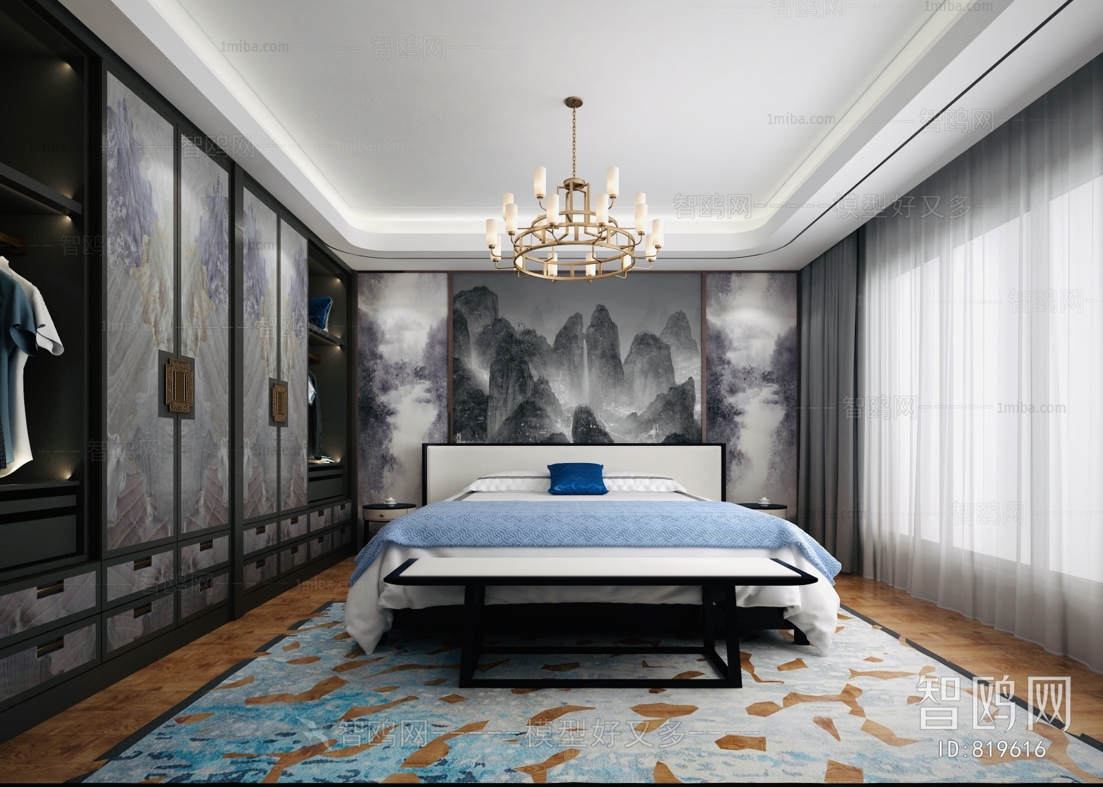 New Chinese Style Bedroom