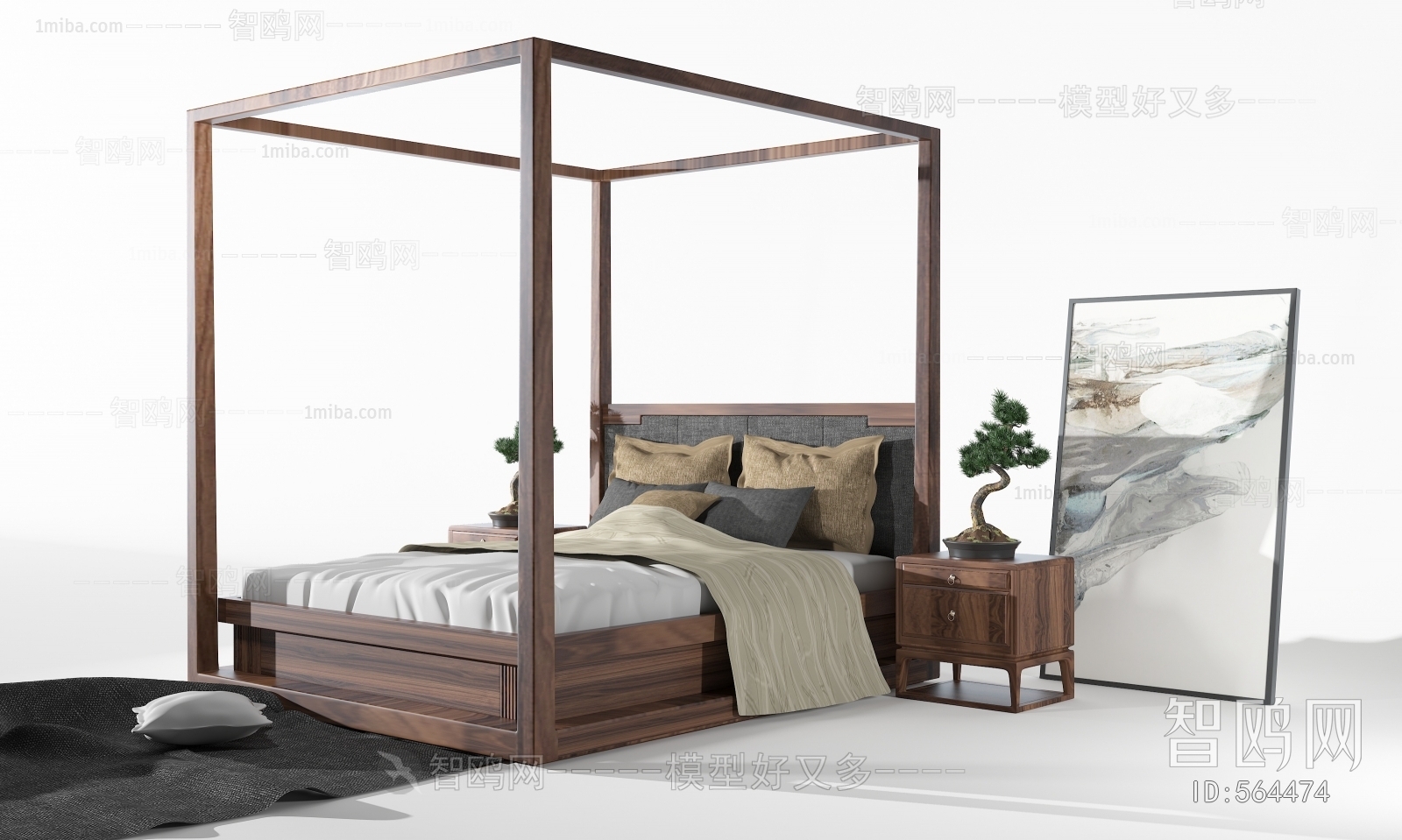 New Chinese Style Double Bed