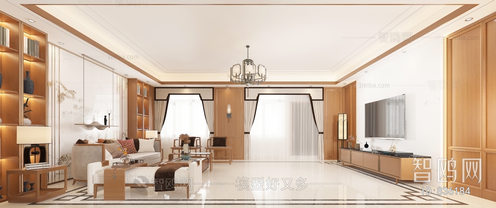 New Chinese Style A Living Room