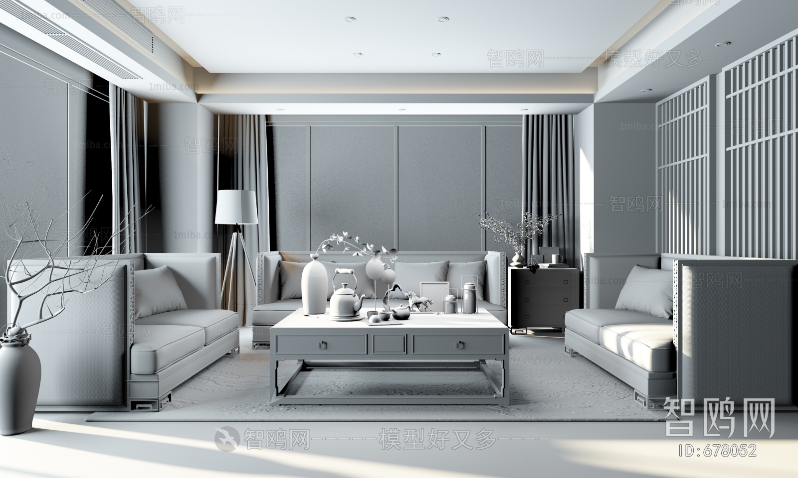 New Chinese Style A Living Room