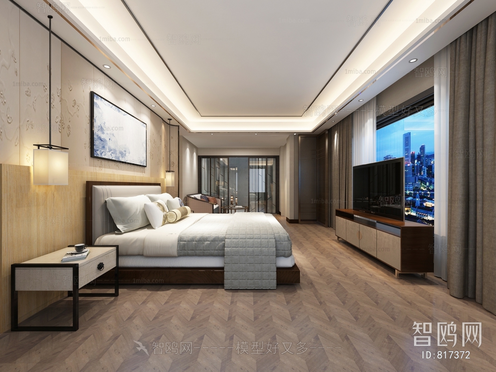 New Chinese Style Bedroom