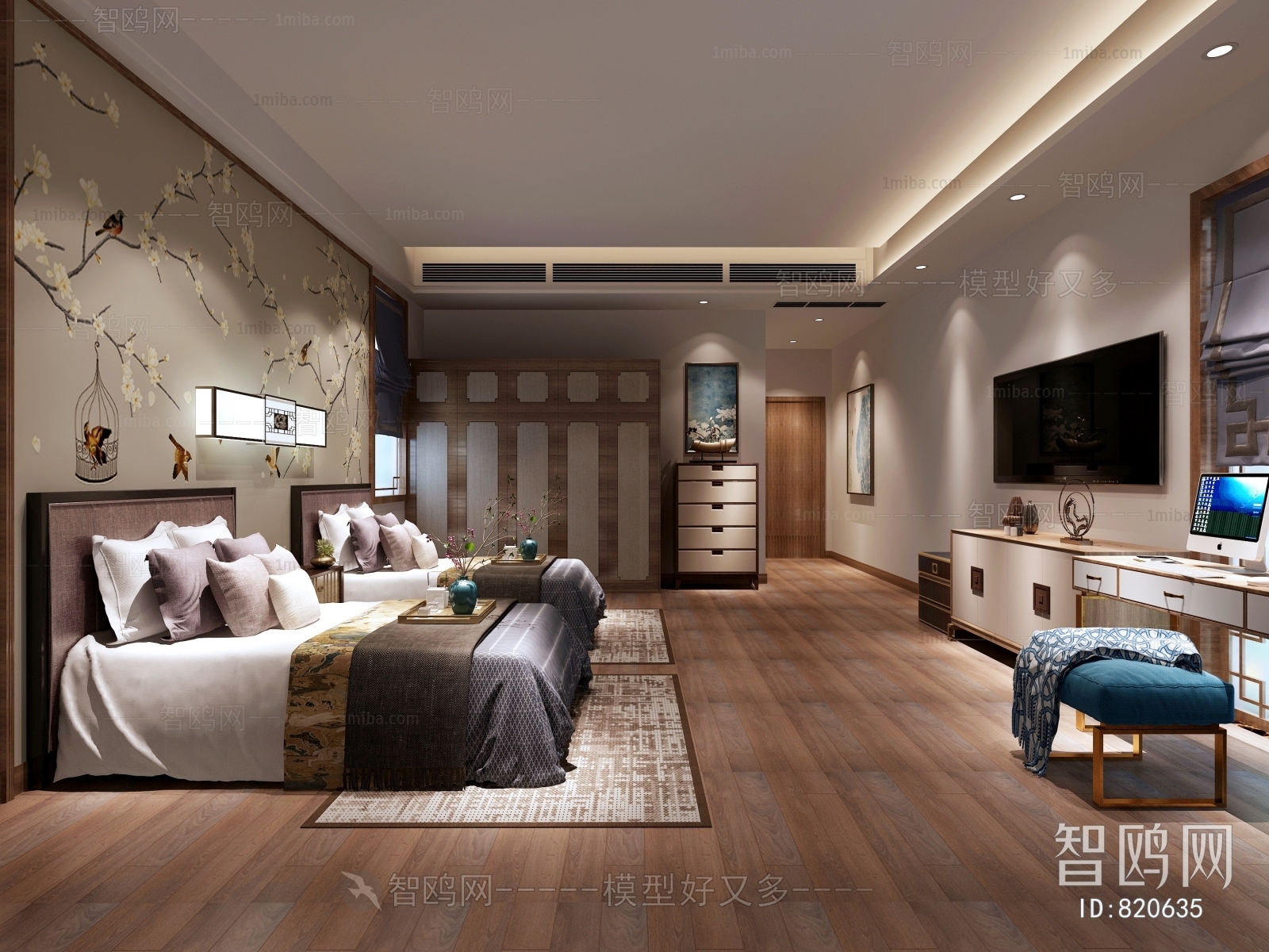 New Chinese Style Bedroom