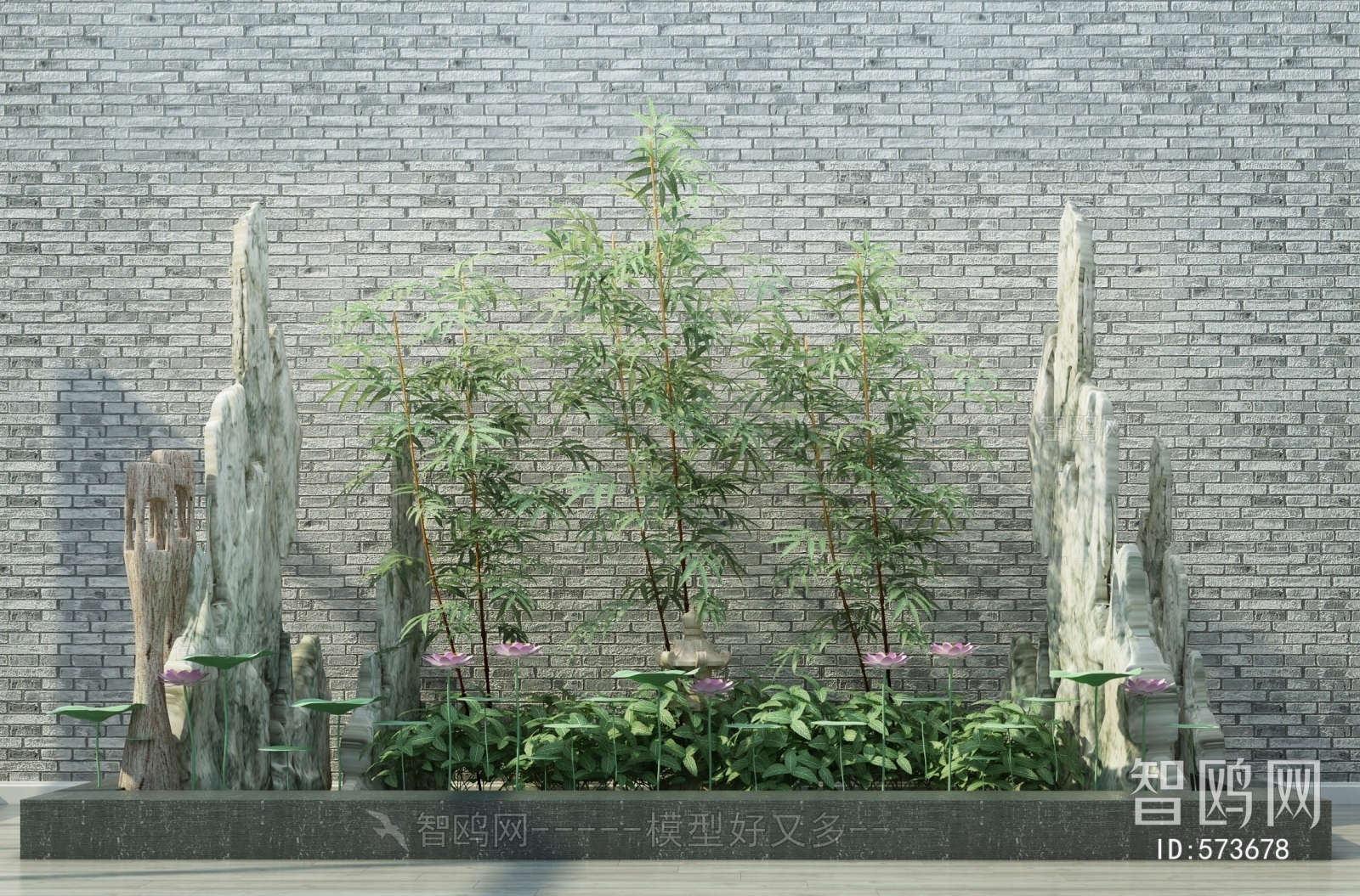 新中式竹子园艺小品