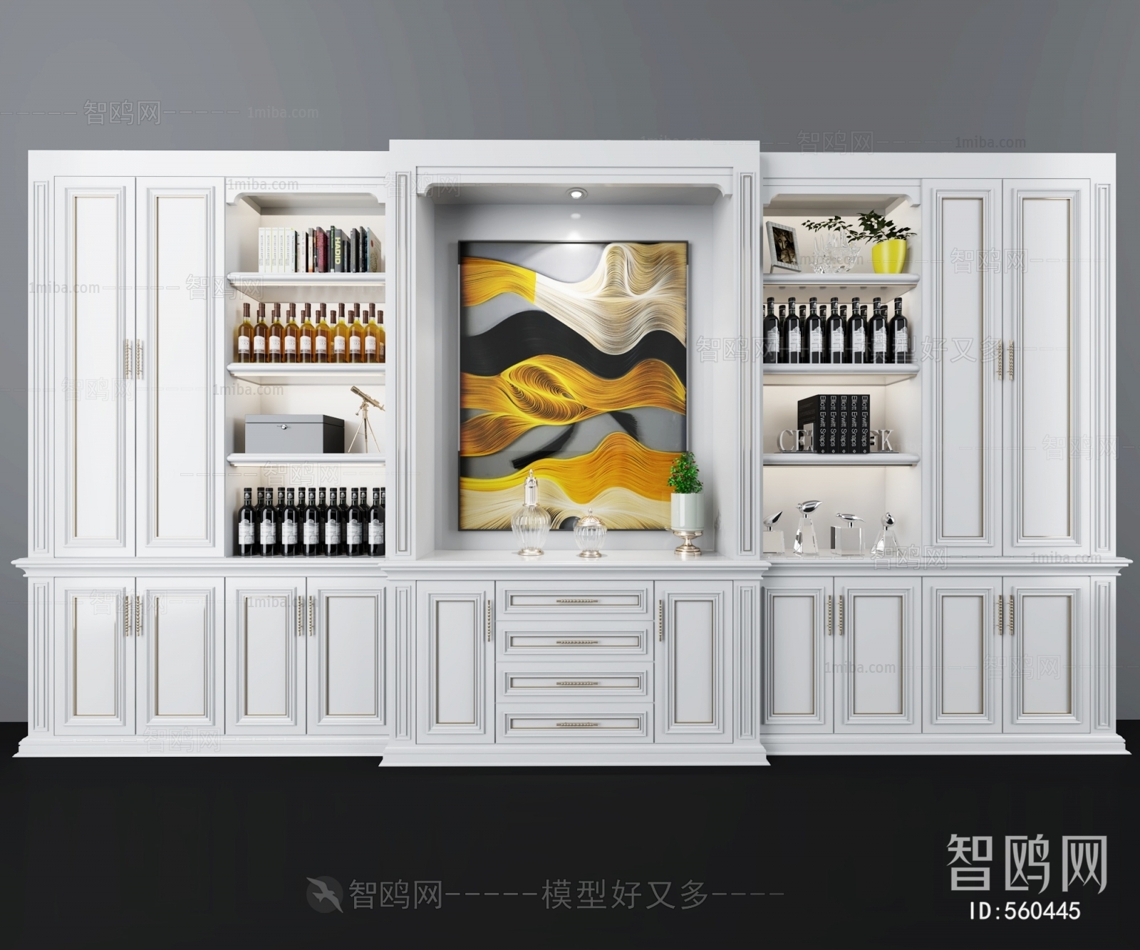 Simple European Style Wine Cabinet