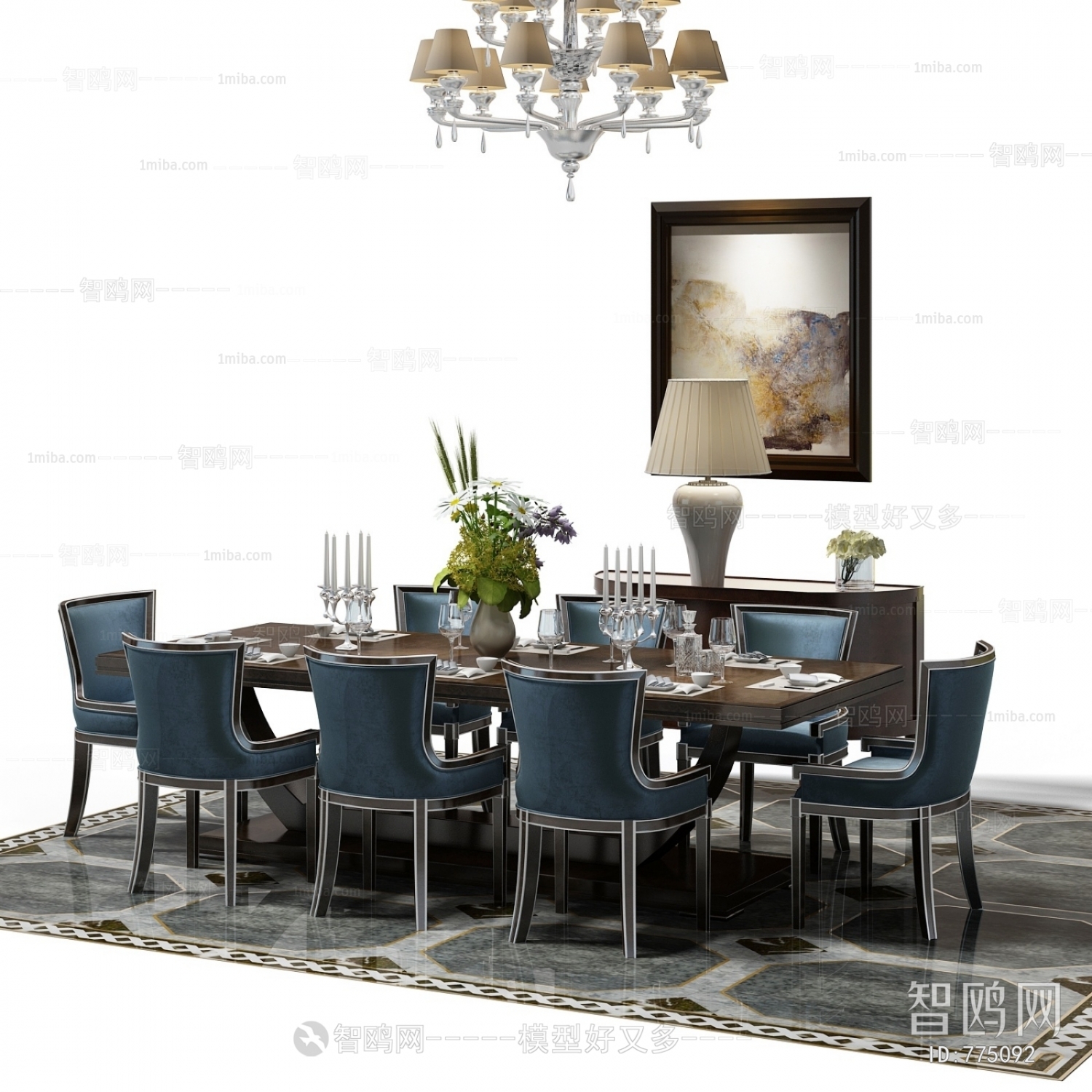 Simple European Style Dining Table And Chairs