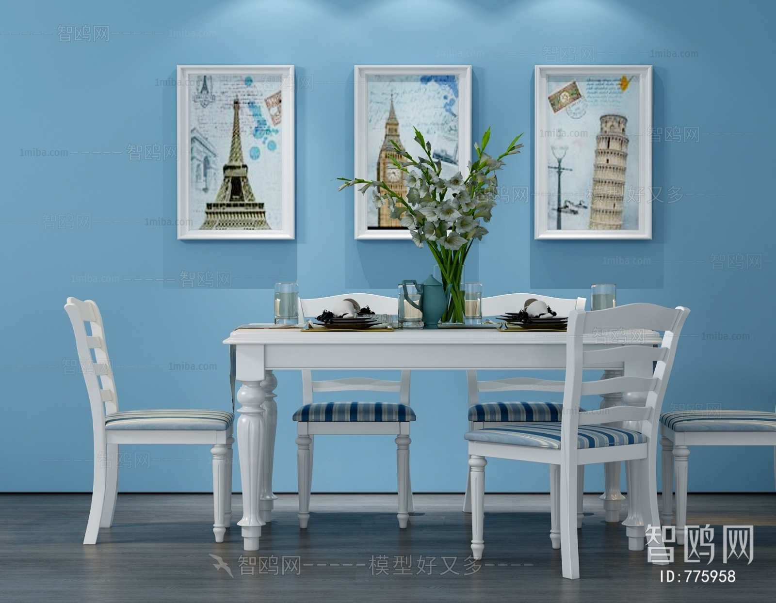 Mediterranean Style Dining Table And Chairs