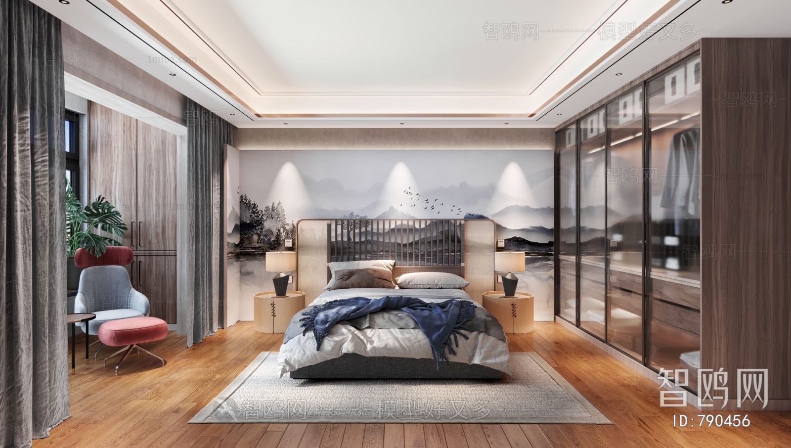 New Chinese Style Bedroom