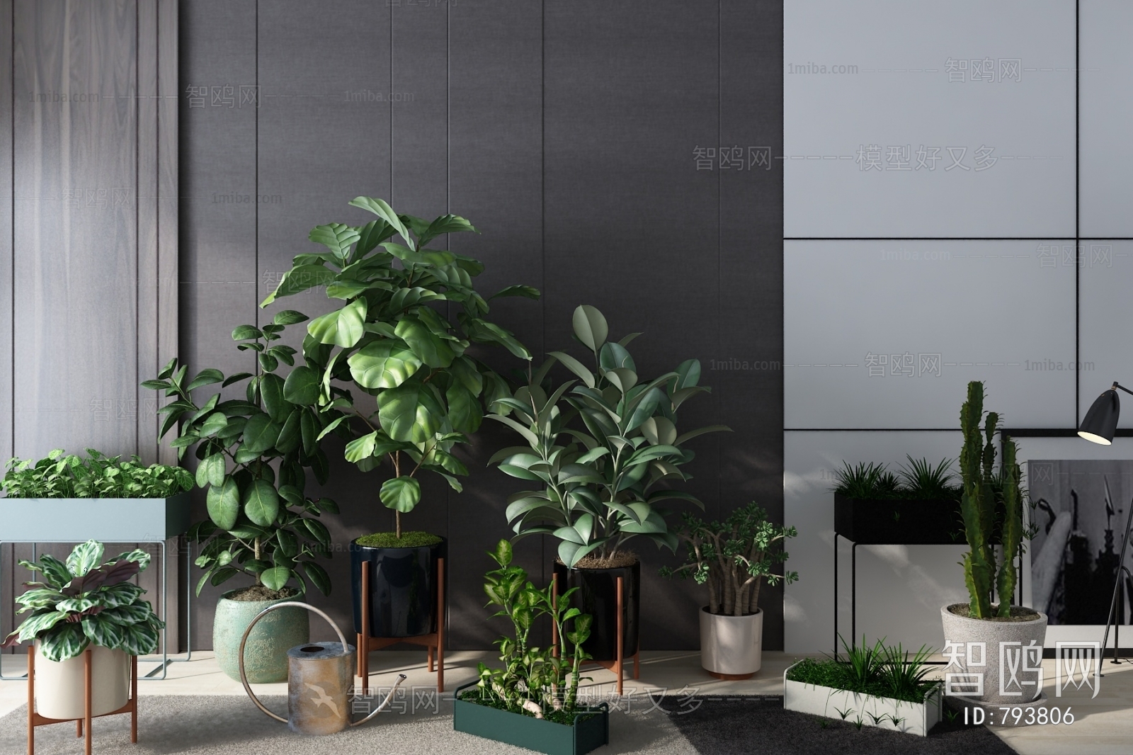 Modern Potted Green Plant