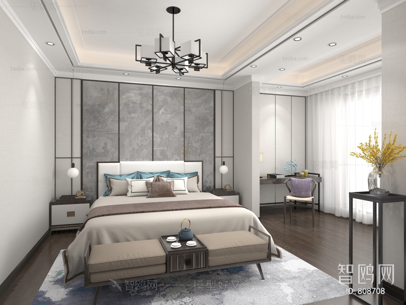 New Chinese Style Bedroom