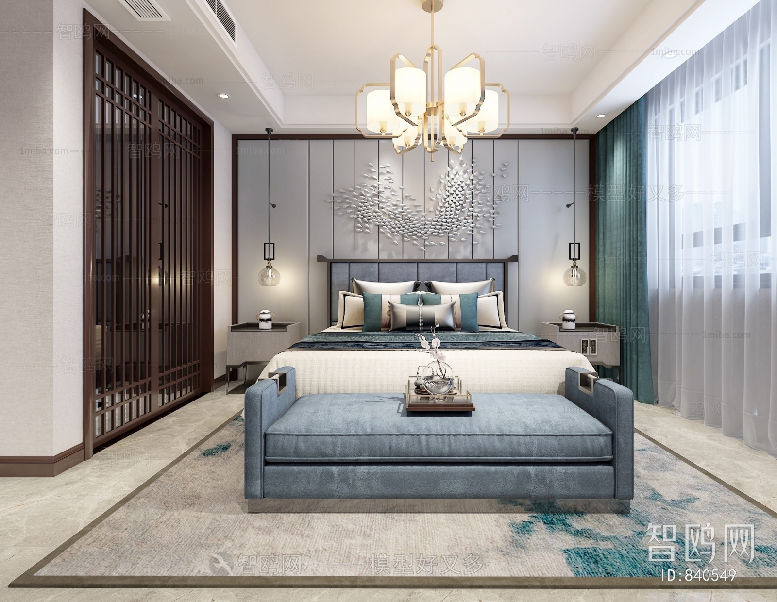 New Chinese Style Bedroom