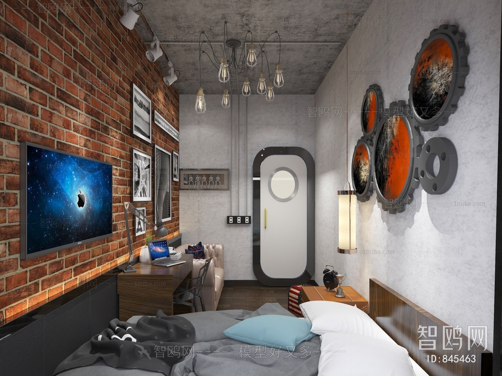 Industrial Style Guest Room