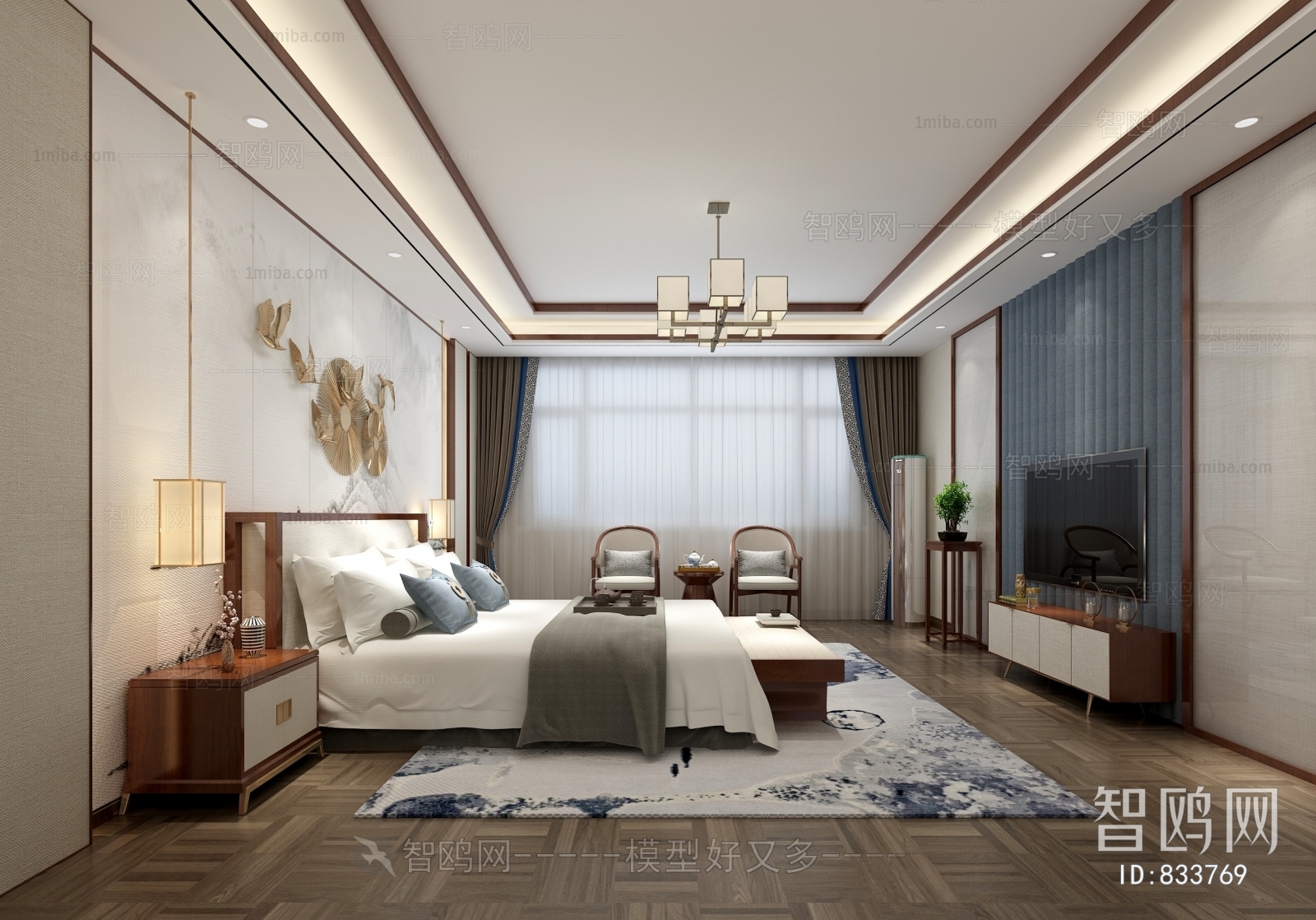 New Chinese Style Bedroom