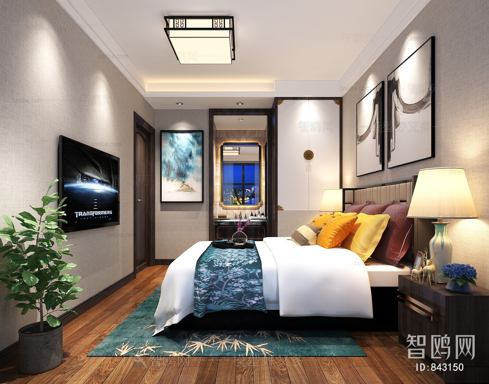 New Chinese Style Bedroom