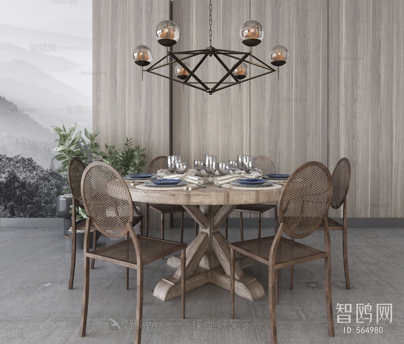 Industrial Style Dining Table And Chairs