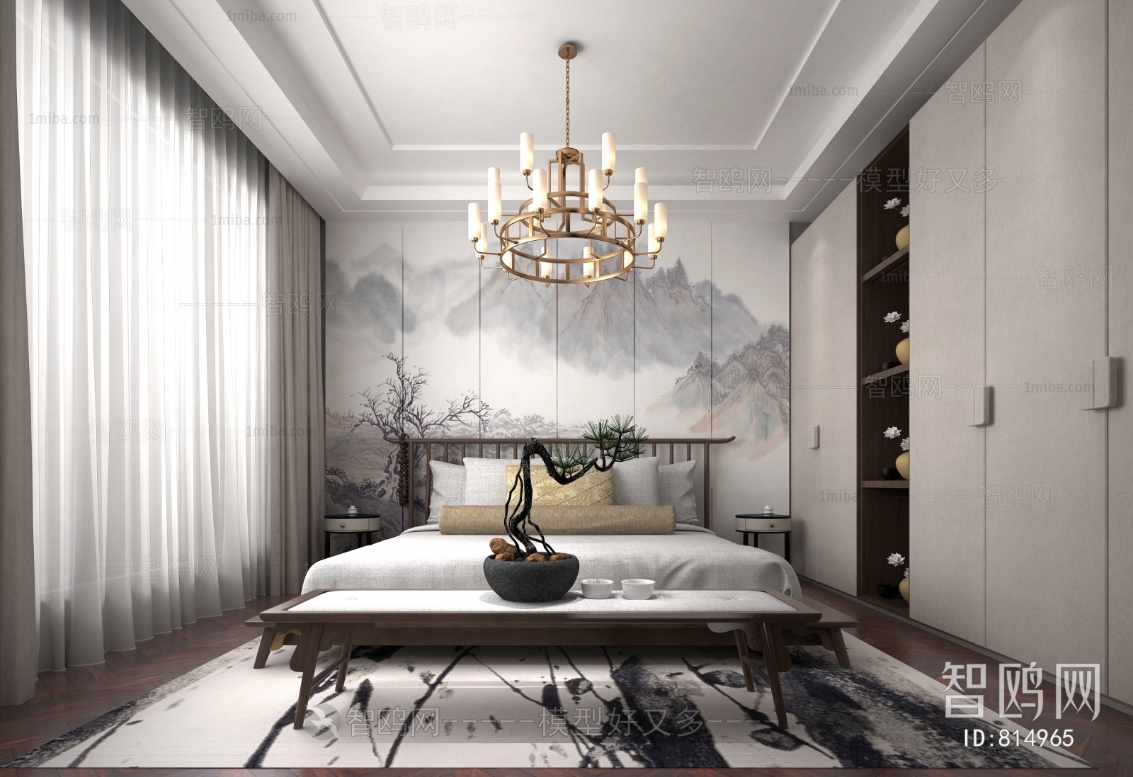 New Chinese Style Bedroom
